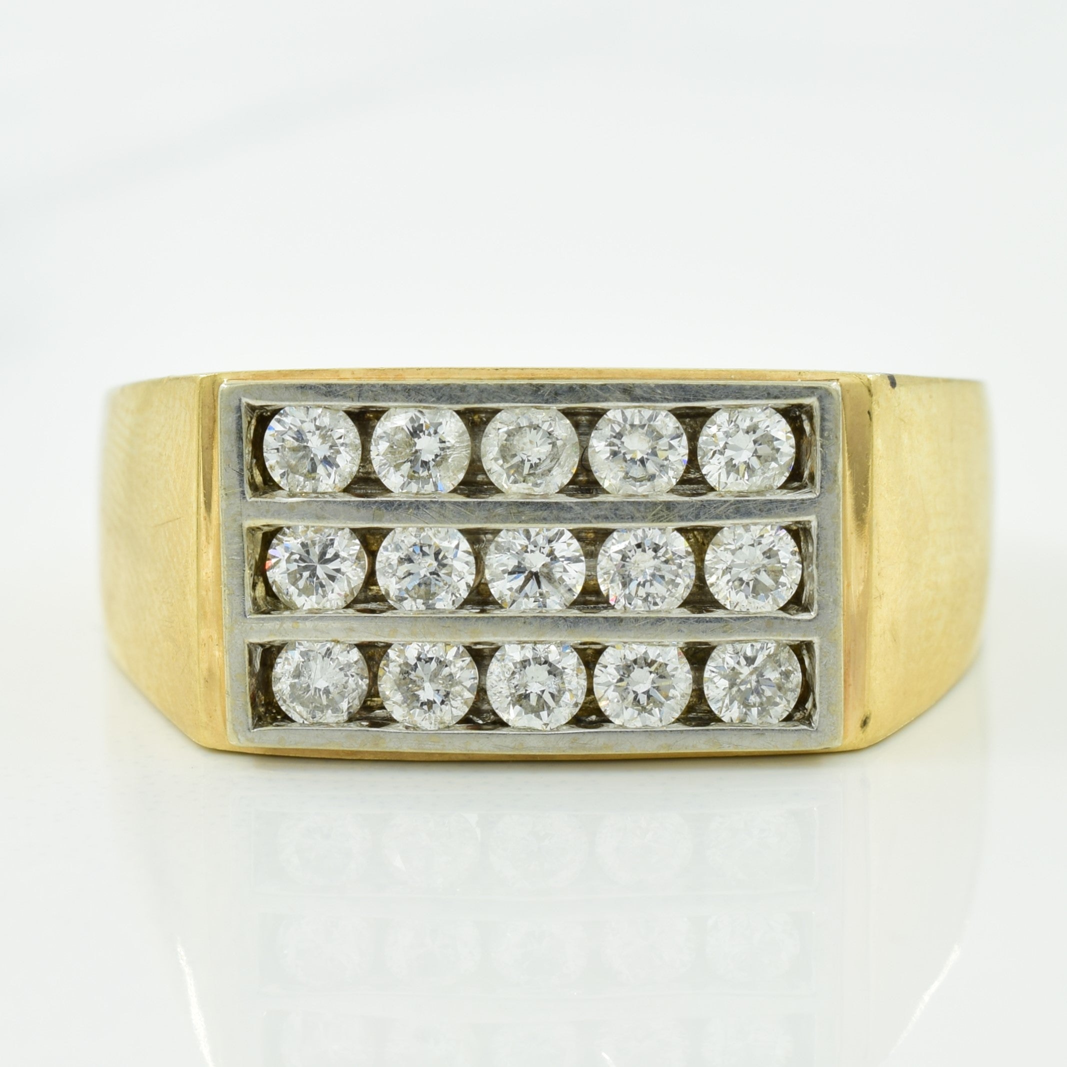 Triple Row Diamond Ring | 0.82ctw | SZ 11.75 |