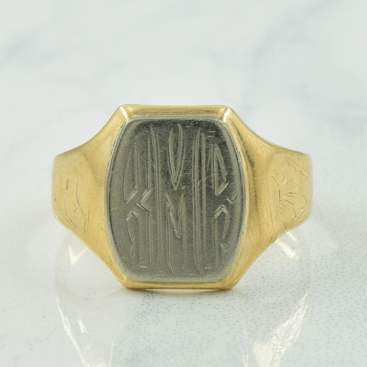 10k Two Tone Gold Signet Ring | SZ 8 |