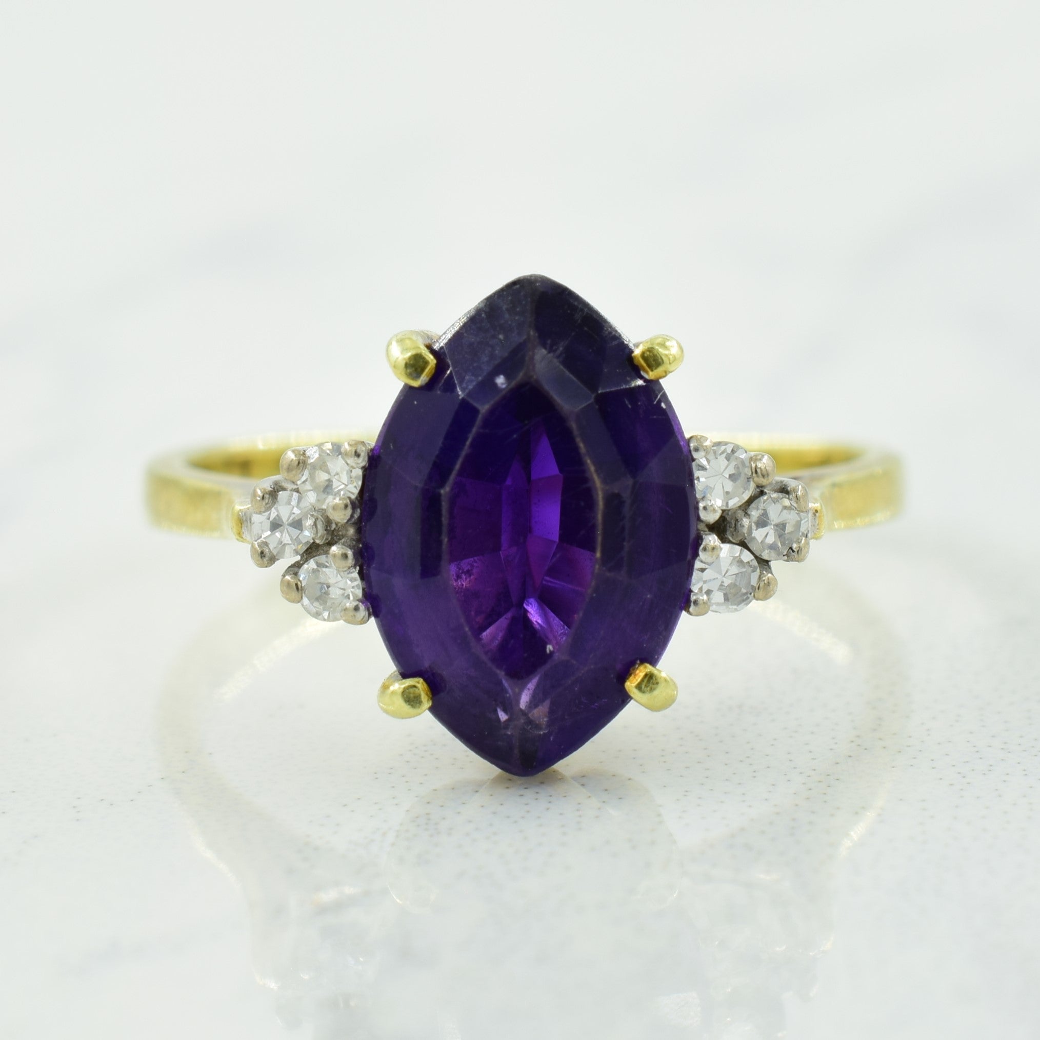 Amethyst & Diamond Ring | 2.00ct, 0.12ctw | SZ 8 |