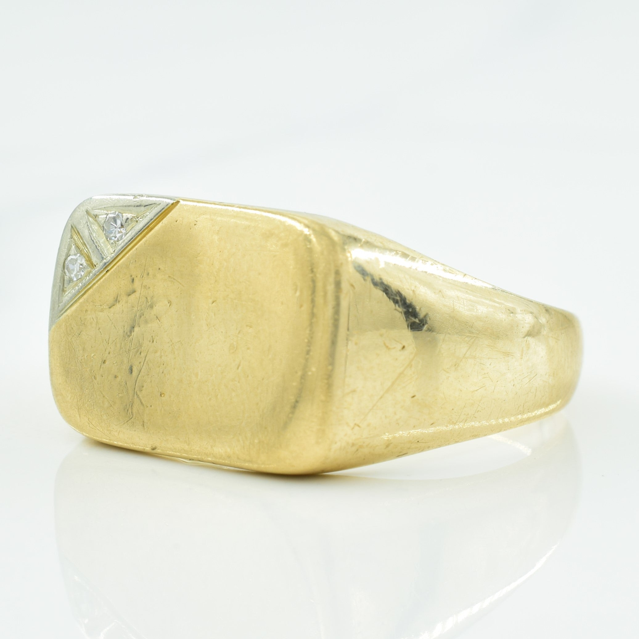 Diamond Signet Ring | 0.02ctw | SZ 11 |