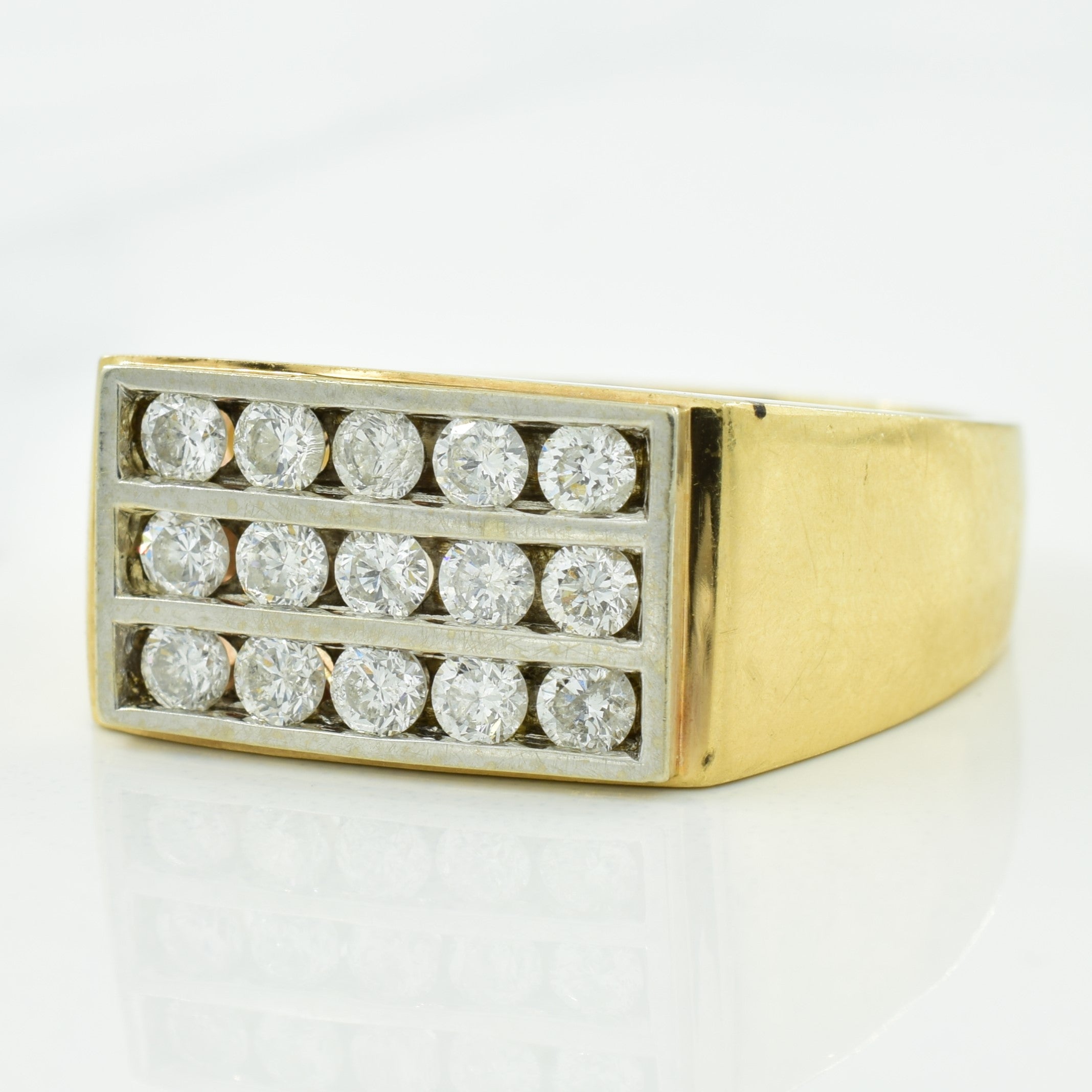 Triple Row Diamond Ring | 0.82ctw | SZ 11.75 |