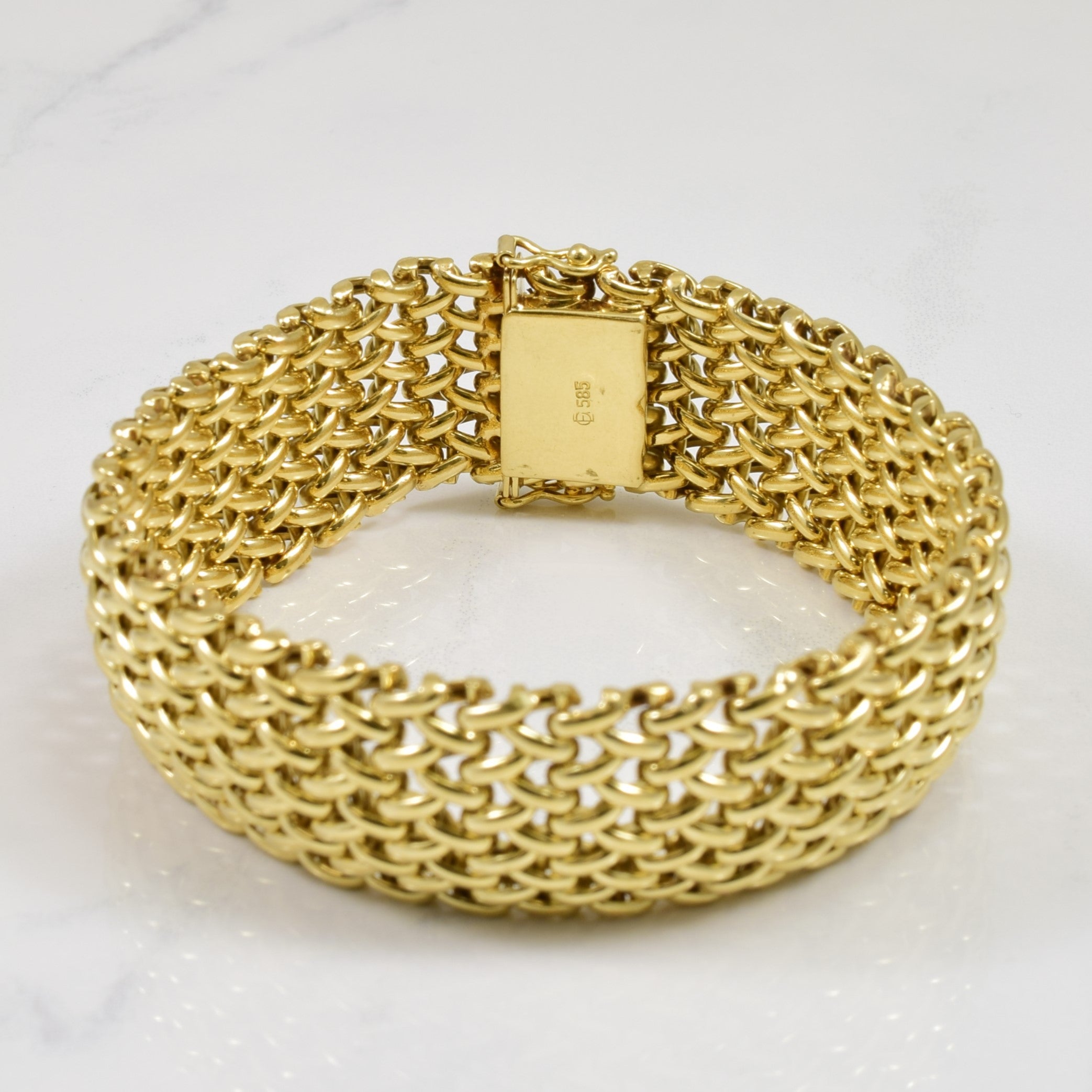 14k Yellow Gold Panther Chain Bracelet | 7.5" |