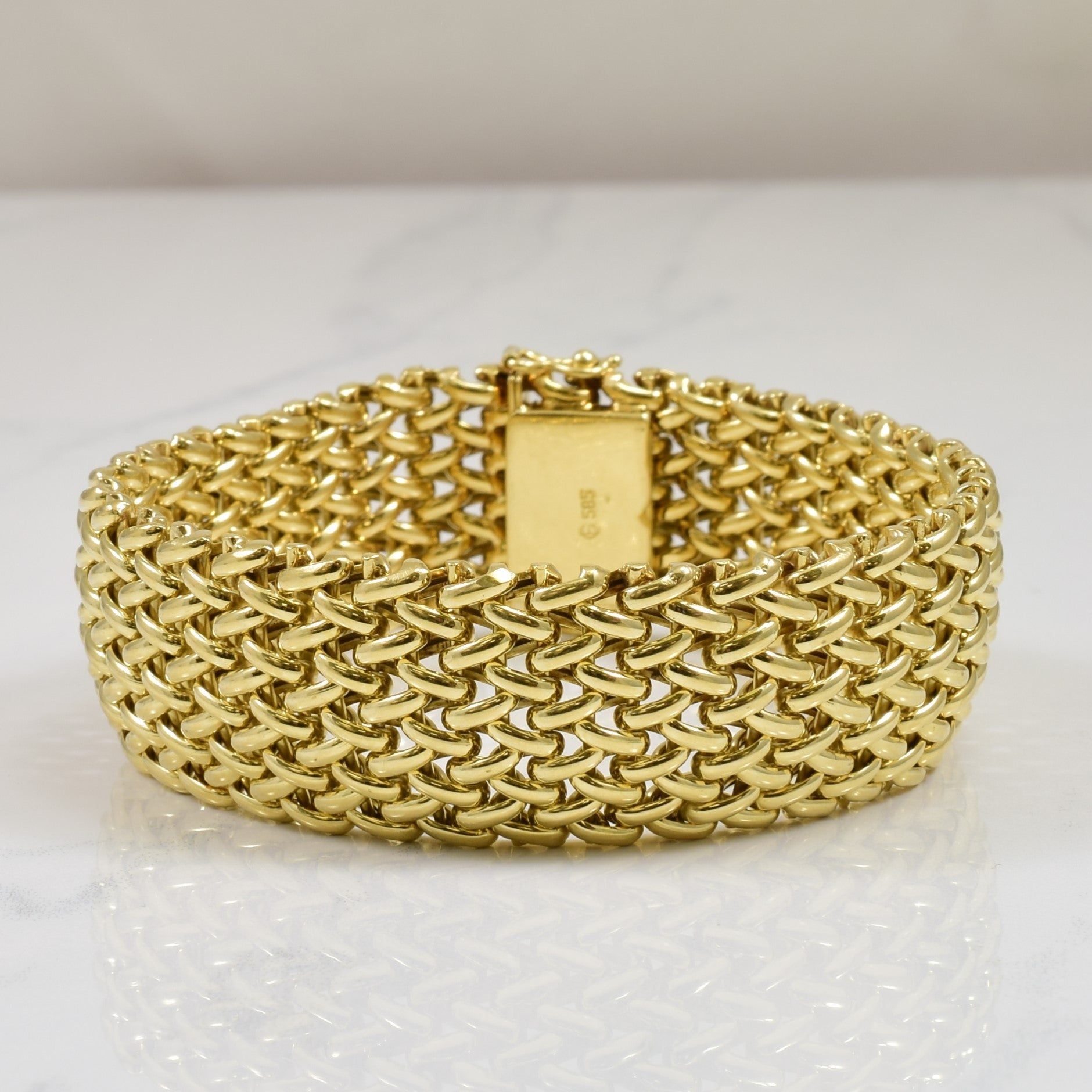 14k Yellow Gold Panther Chain Bracelet | 7.5" |