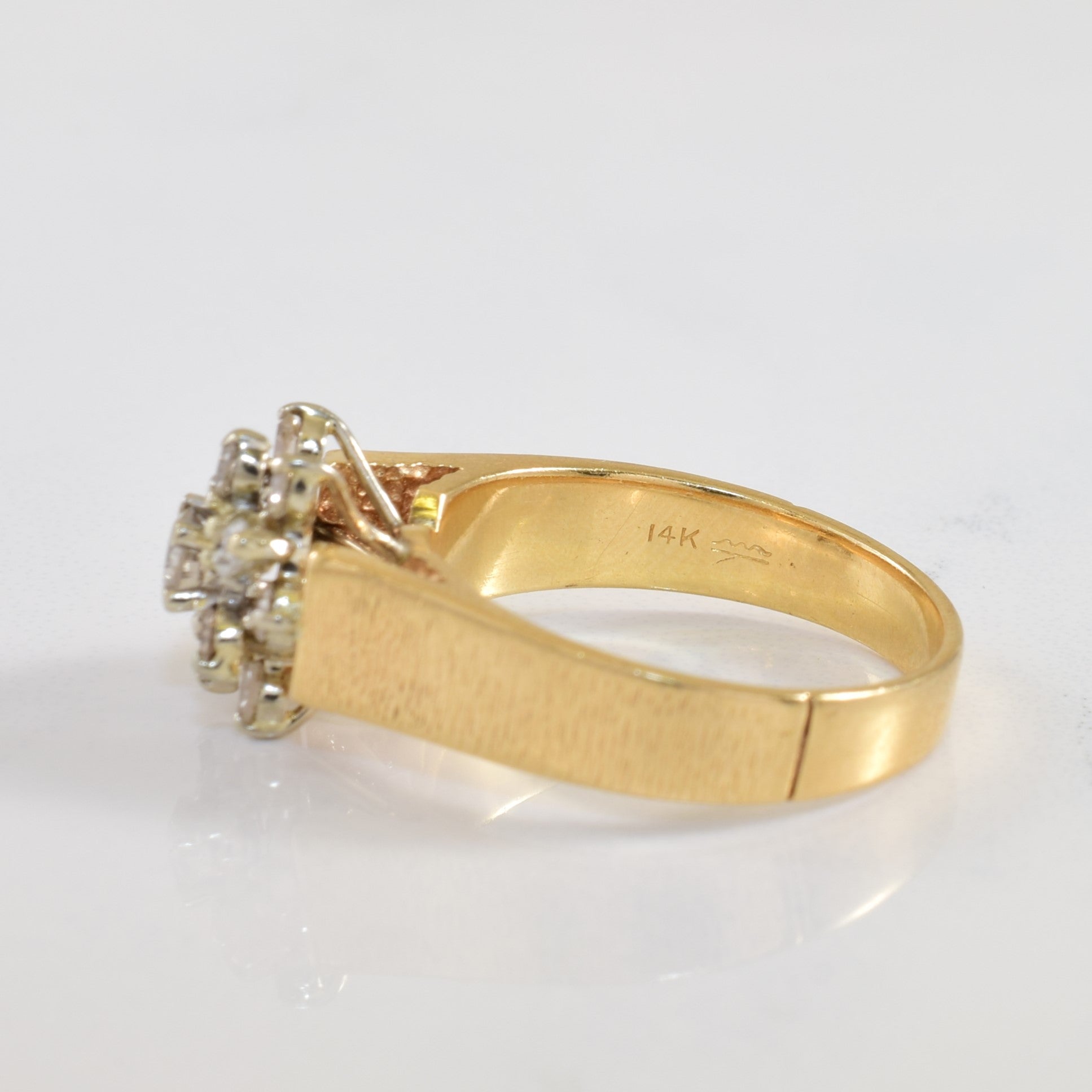 Diamond Cluster Cathedral Ring | 0.48ctw | SZ 6.5 |