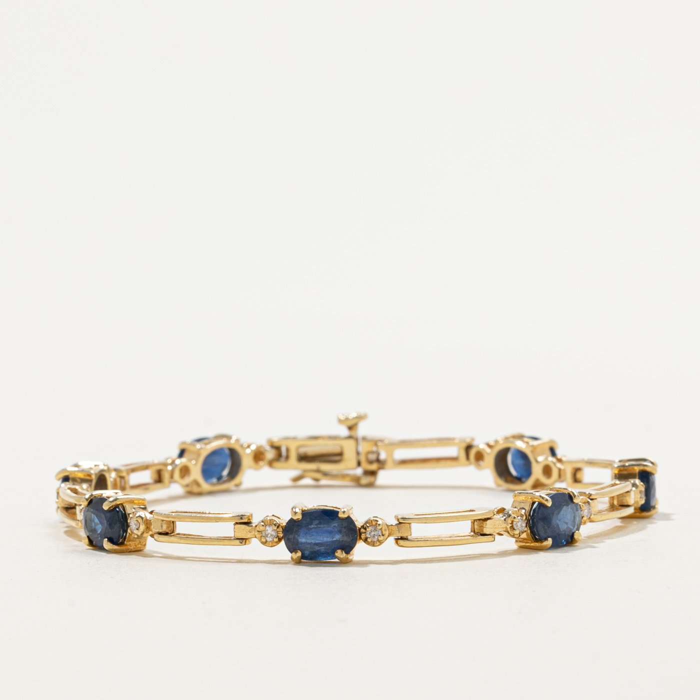 14K Bracelets with Diamond Accents with Sapphire