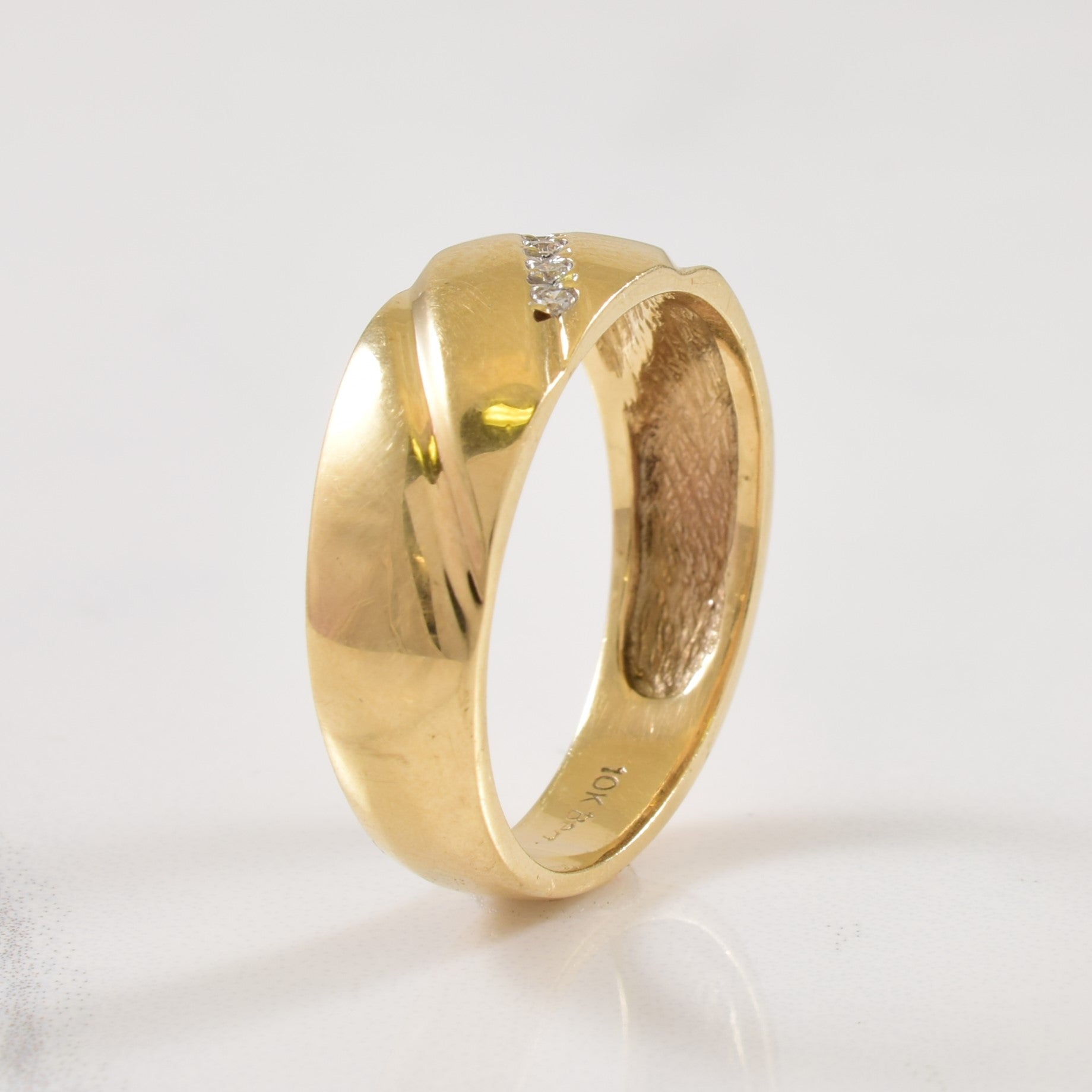 Diagonal Pave Set Diamond Ring | 0.05ctw | SZ 9.5 |