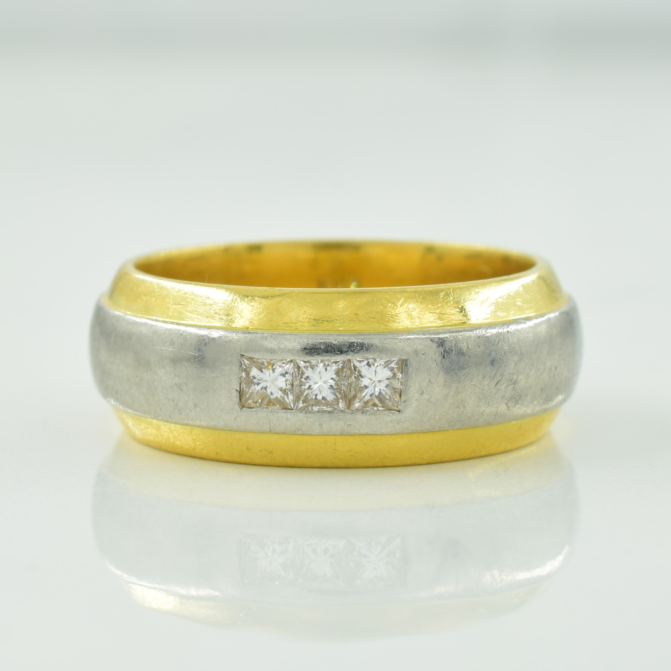 London 1999 Hallmarked Three Stone Diamond Ring | 0.27ctw | SZ 10.25 |