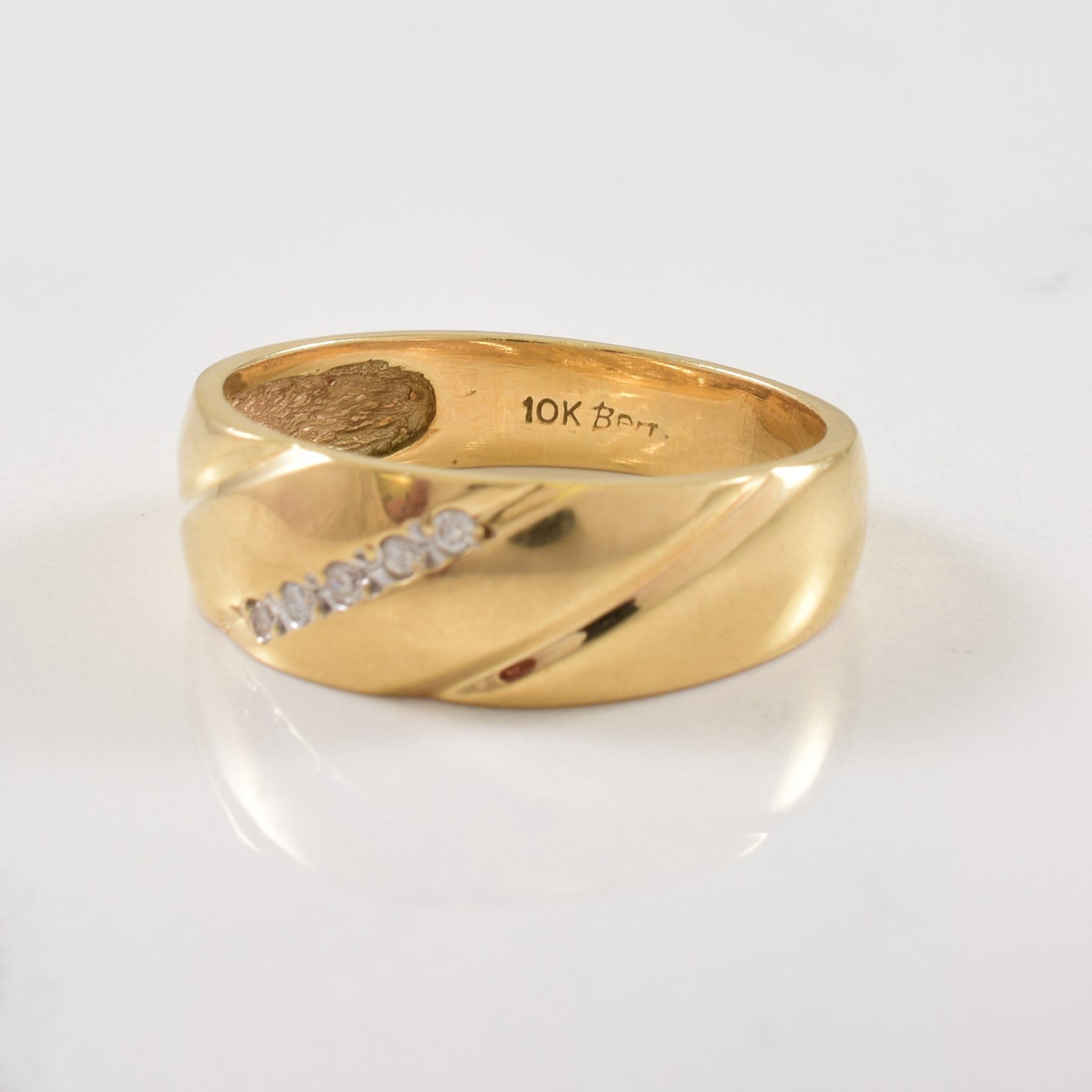 Diagonal Pave Set Diamond Ring | 0.05ctw | SZ 9.5 |