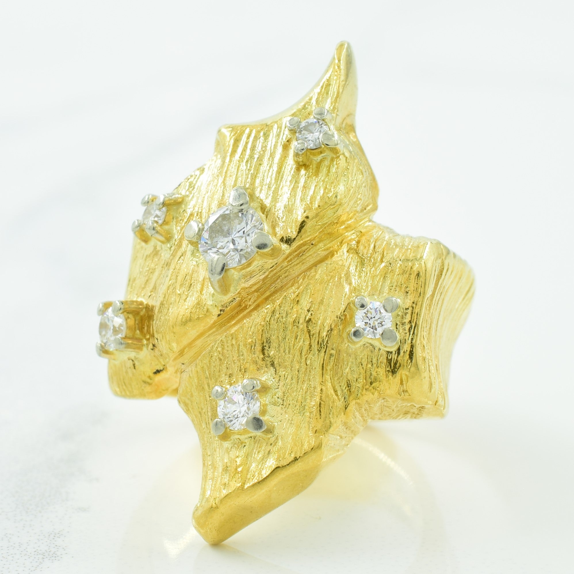 Heavy Diamond Bypass Cocktail Ring | 0.38ctw | SZ 5.25 |