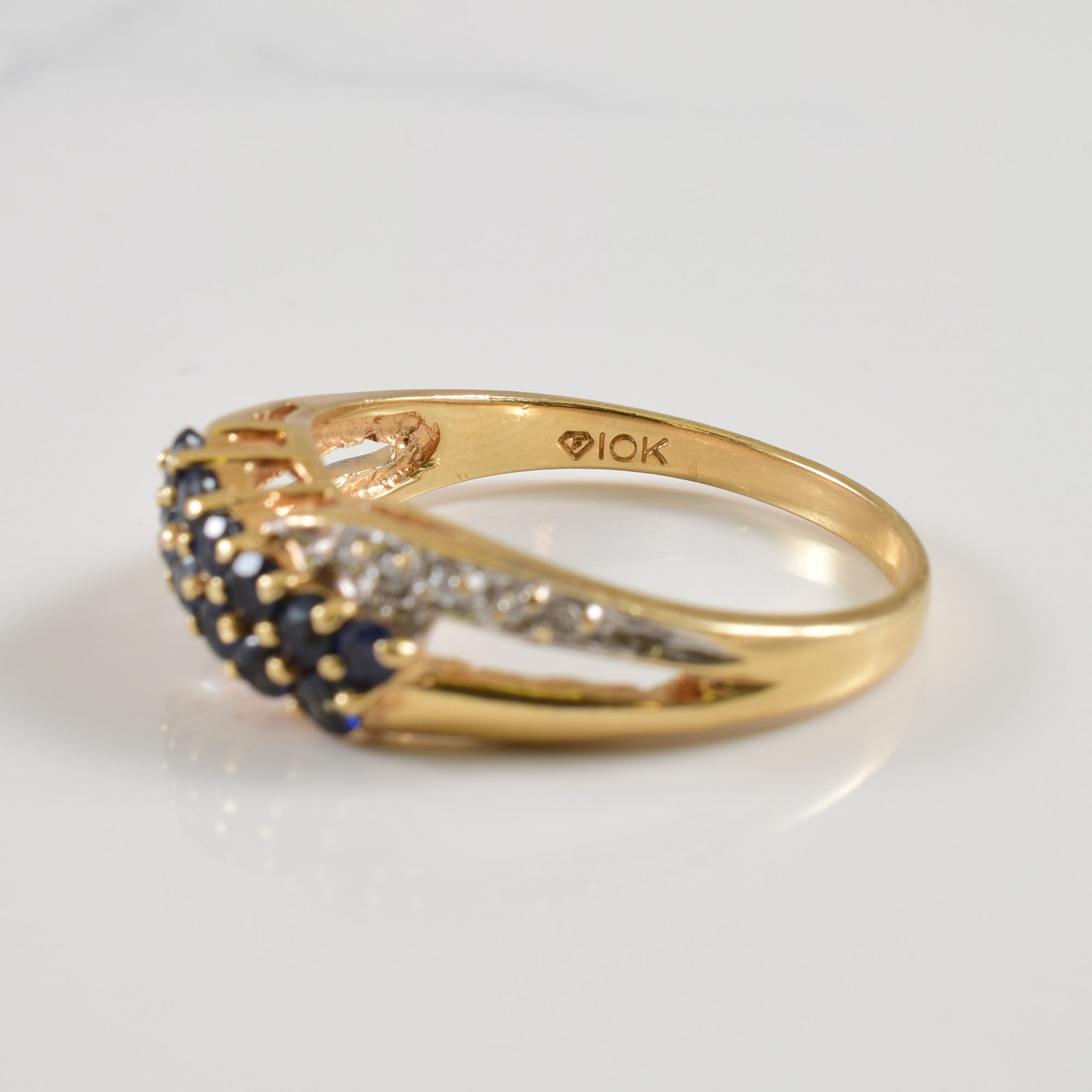 Sapphire & Diamond Criss Cross Ring | 0.50ctw, 0.05ctw | SZ 9 |