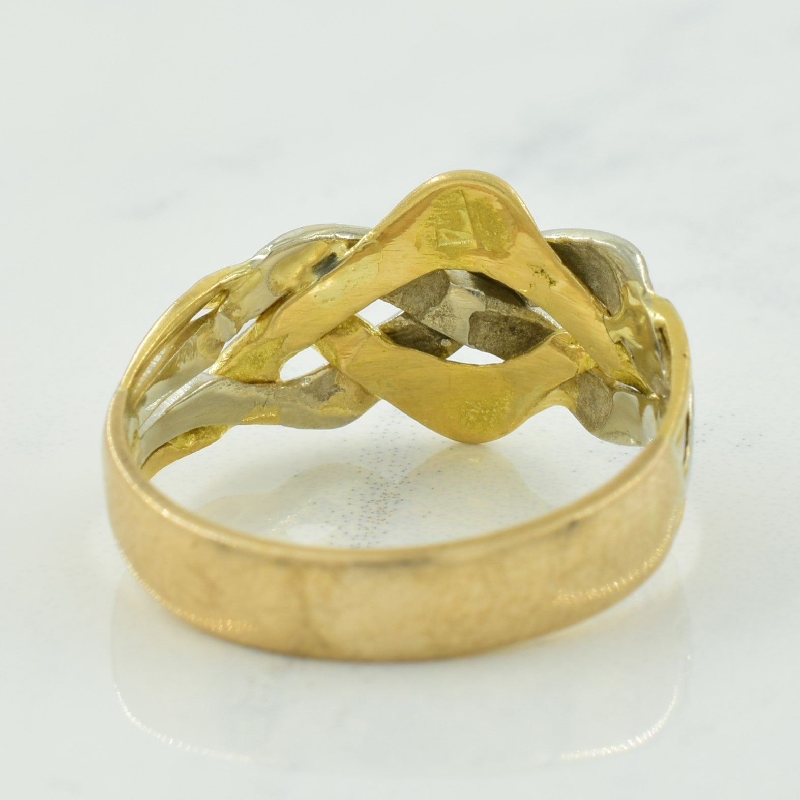 21k Two Tone Puzzle Ring | SZ 6.25 |