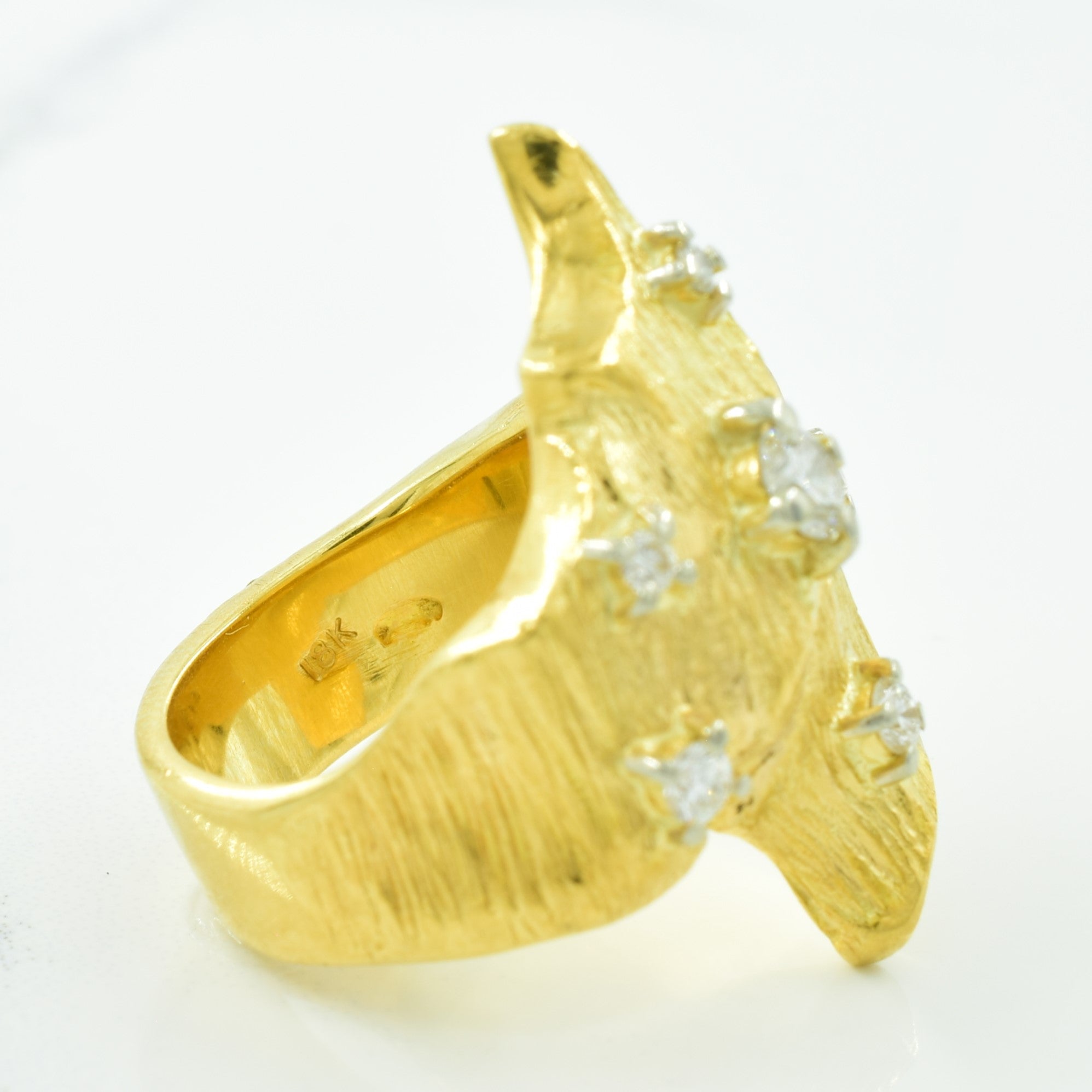 Heavy Diamond Bypass Cocktail Ring | 0.38ctw | SZ 5.25 |