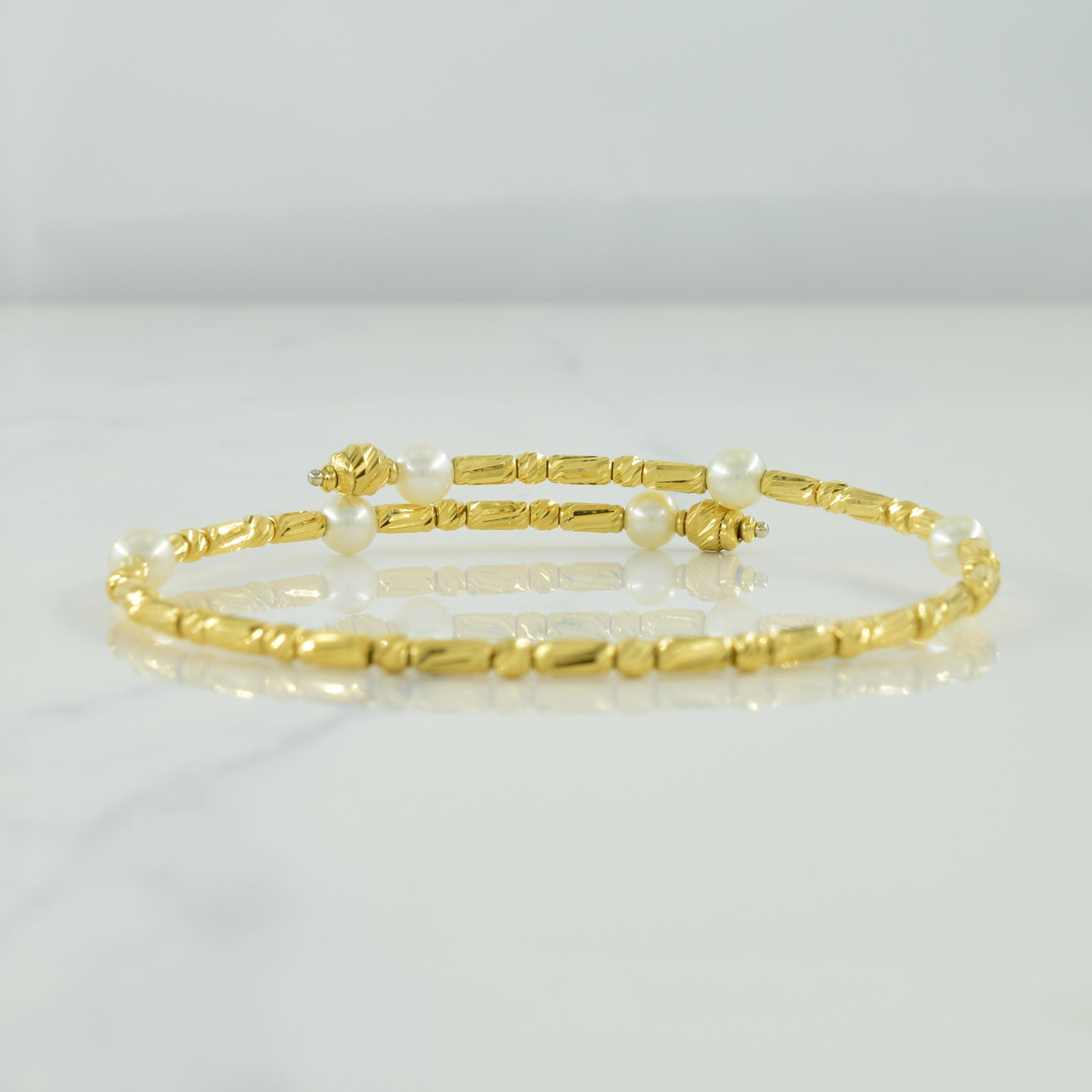 Pearl Cross Over Bracelet | 4.20ctw | 7.5" |