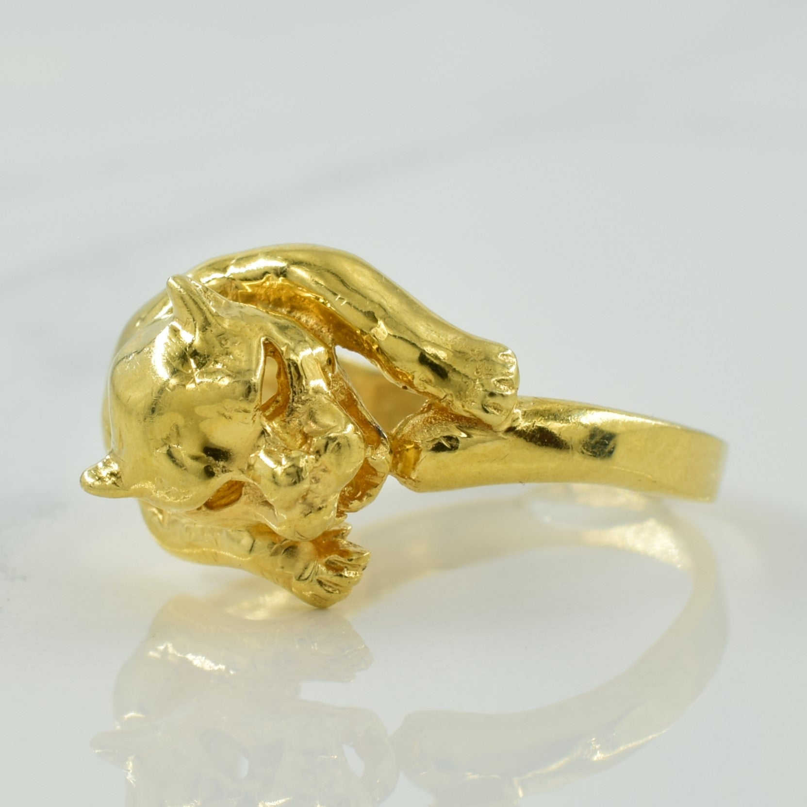 14k Yellow Gold Panther Ring SZ