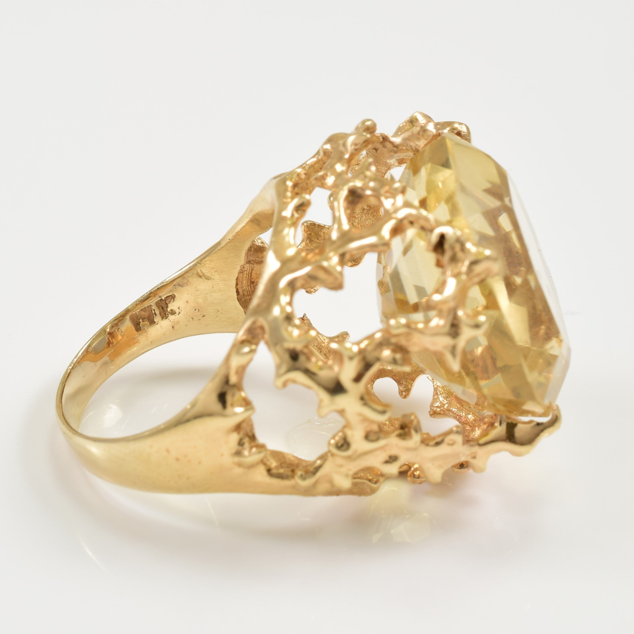 Asscher Cut Citrine Cocktail Ring | 23.00ct | SZ 7 |