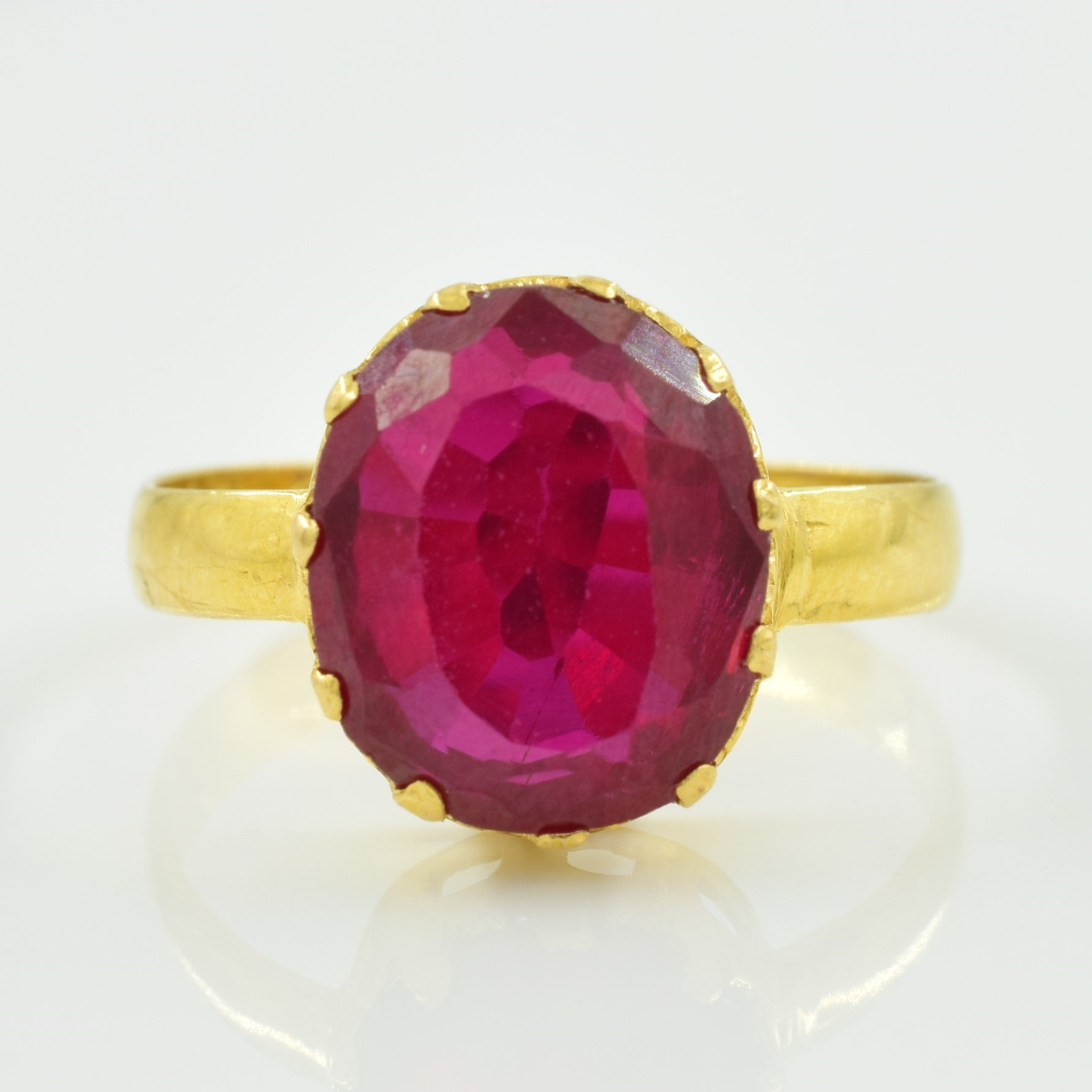 Bague en rubis synthétique | 6,00 ct | Taille 7,25 |