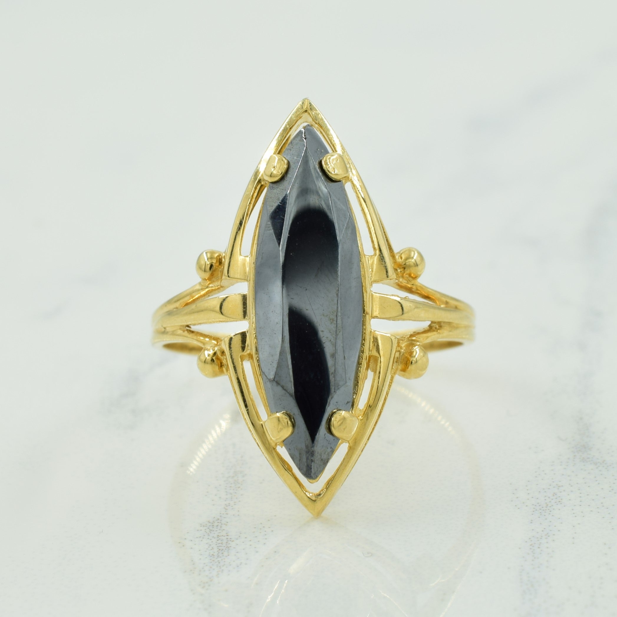 Bague en hématite taille marquise | 2,40 ct | Taille 8 |