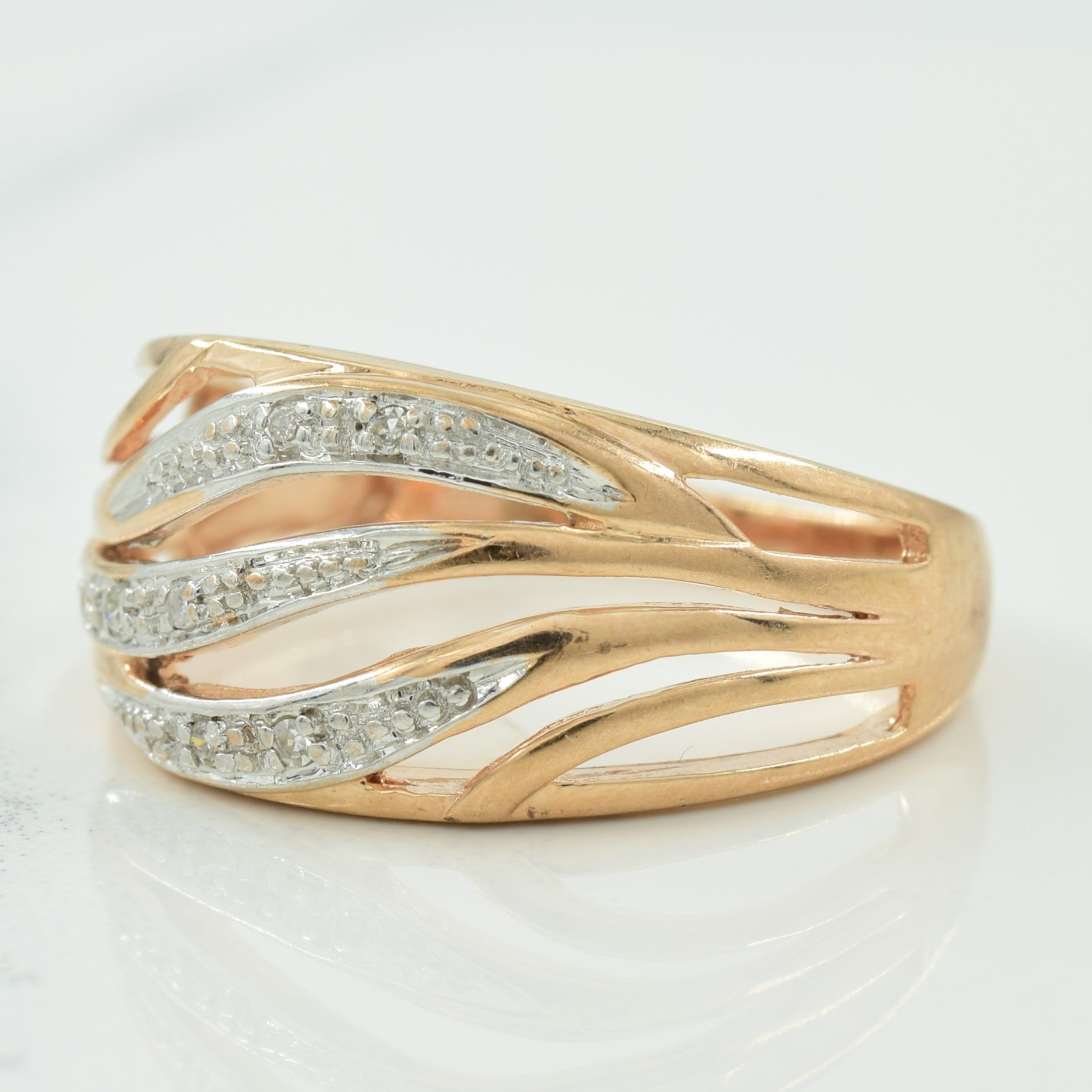 Rose Gold Diamond Ring | 0.02ctw | SZ 6.5 |