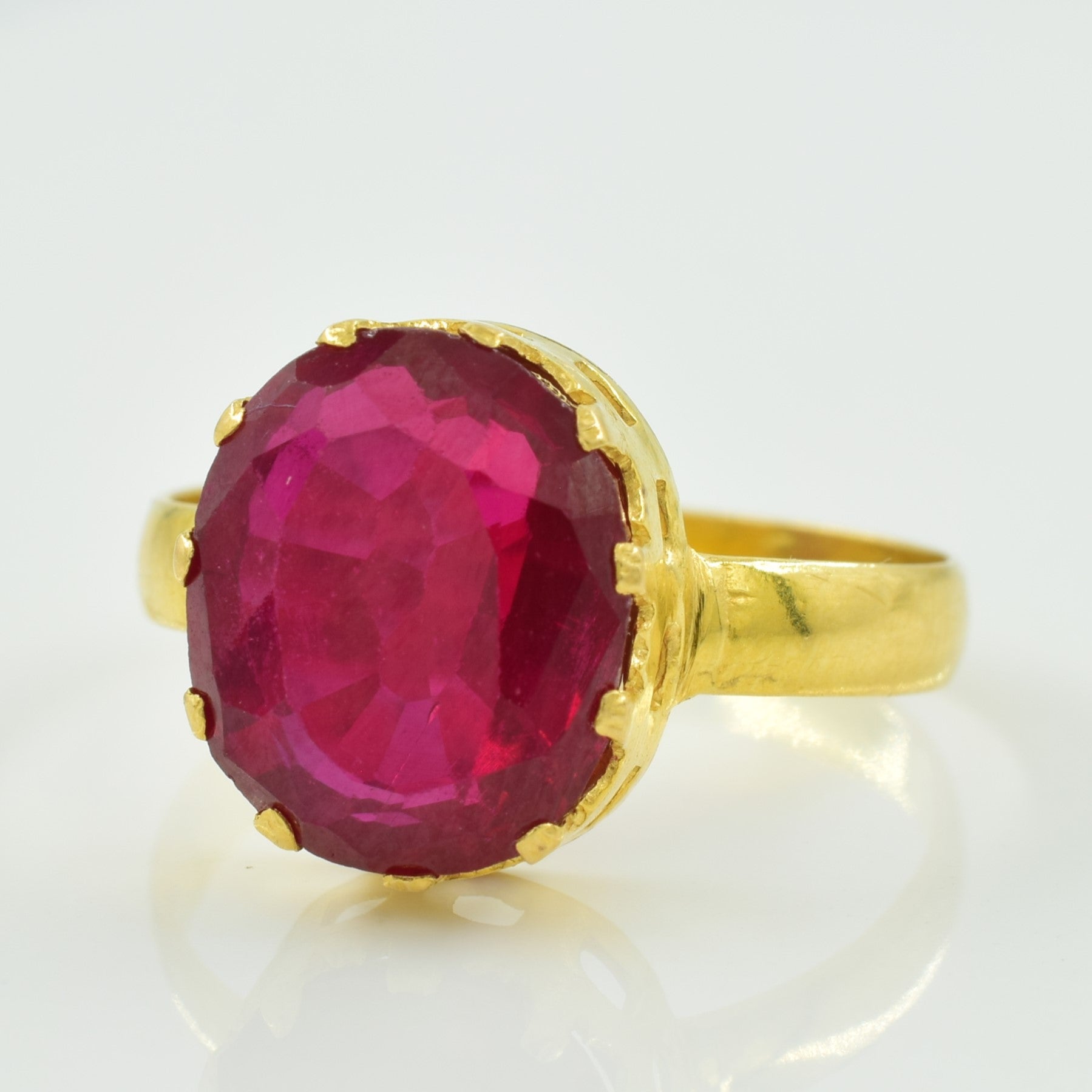 Bague en rubis synthétique | 6,00 ct | Taille 7,25 |