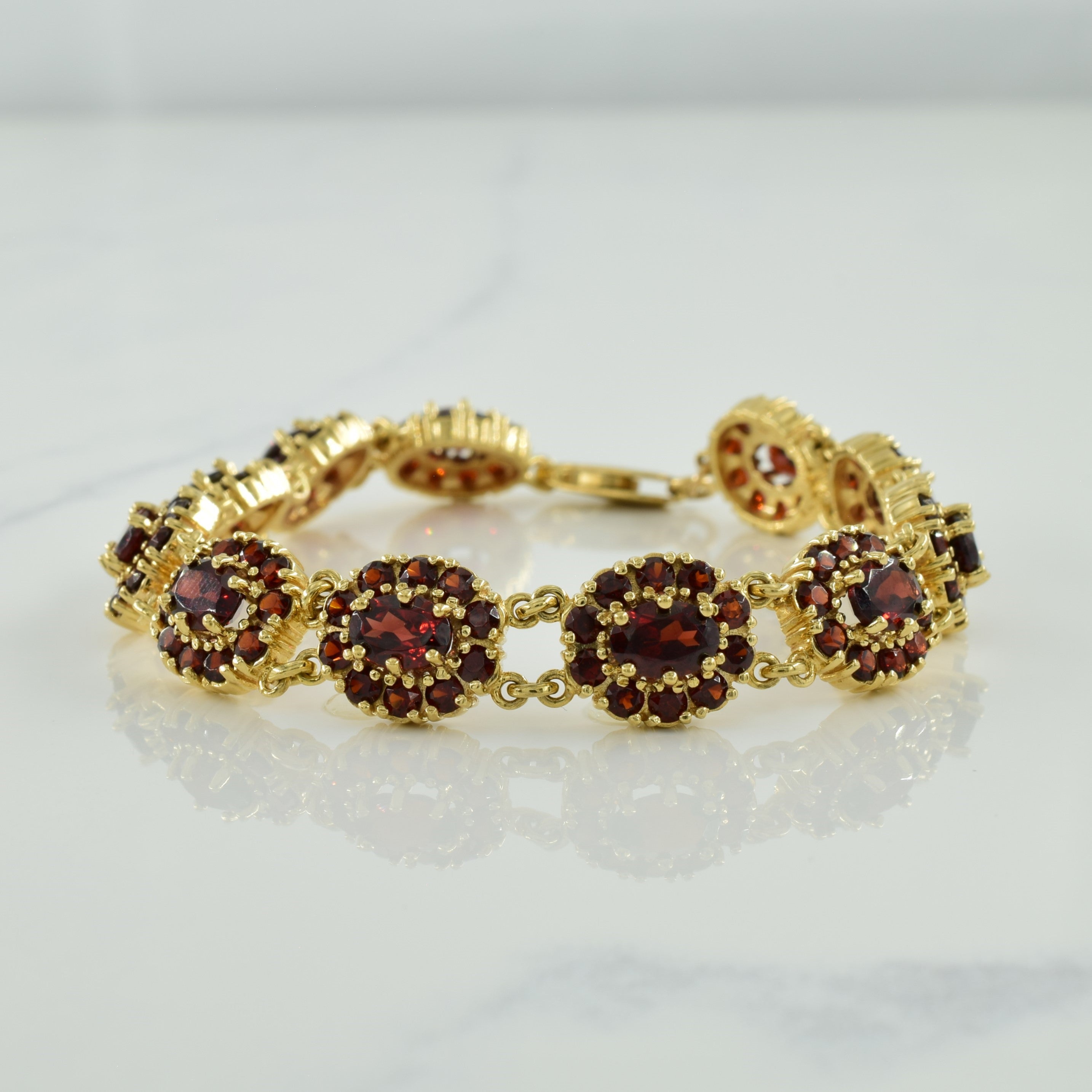 Cluster Garnet Bracelet | 17.60ctw | 7.5" |
