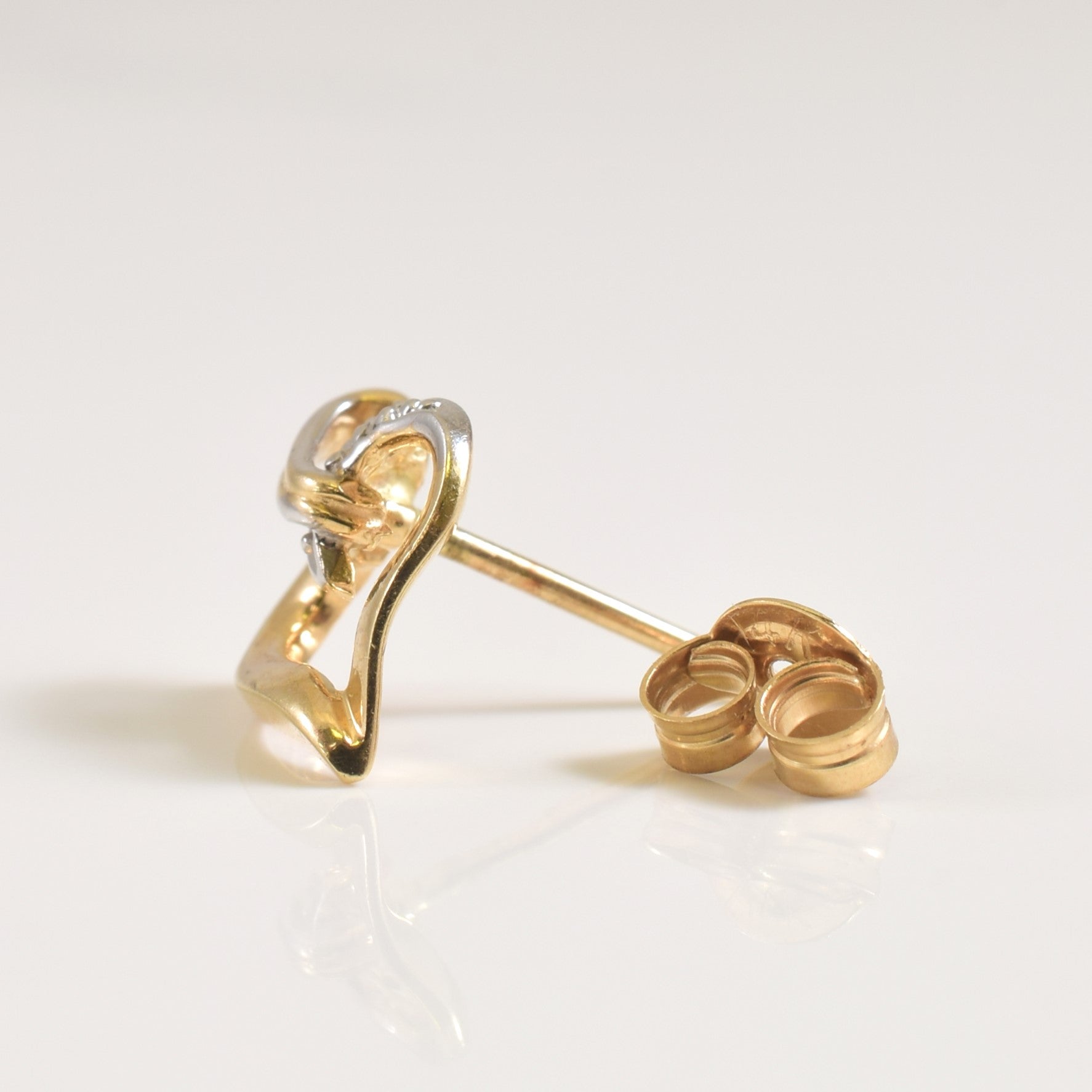 Diamond Heart Stud Earrings | 0.01ctw |