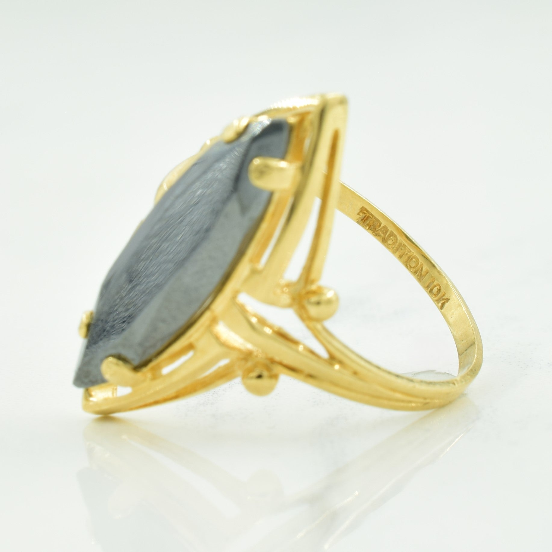 Bague en hématite taille marquise | 2,40 ct | Taille 8 |