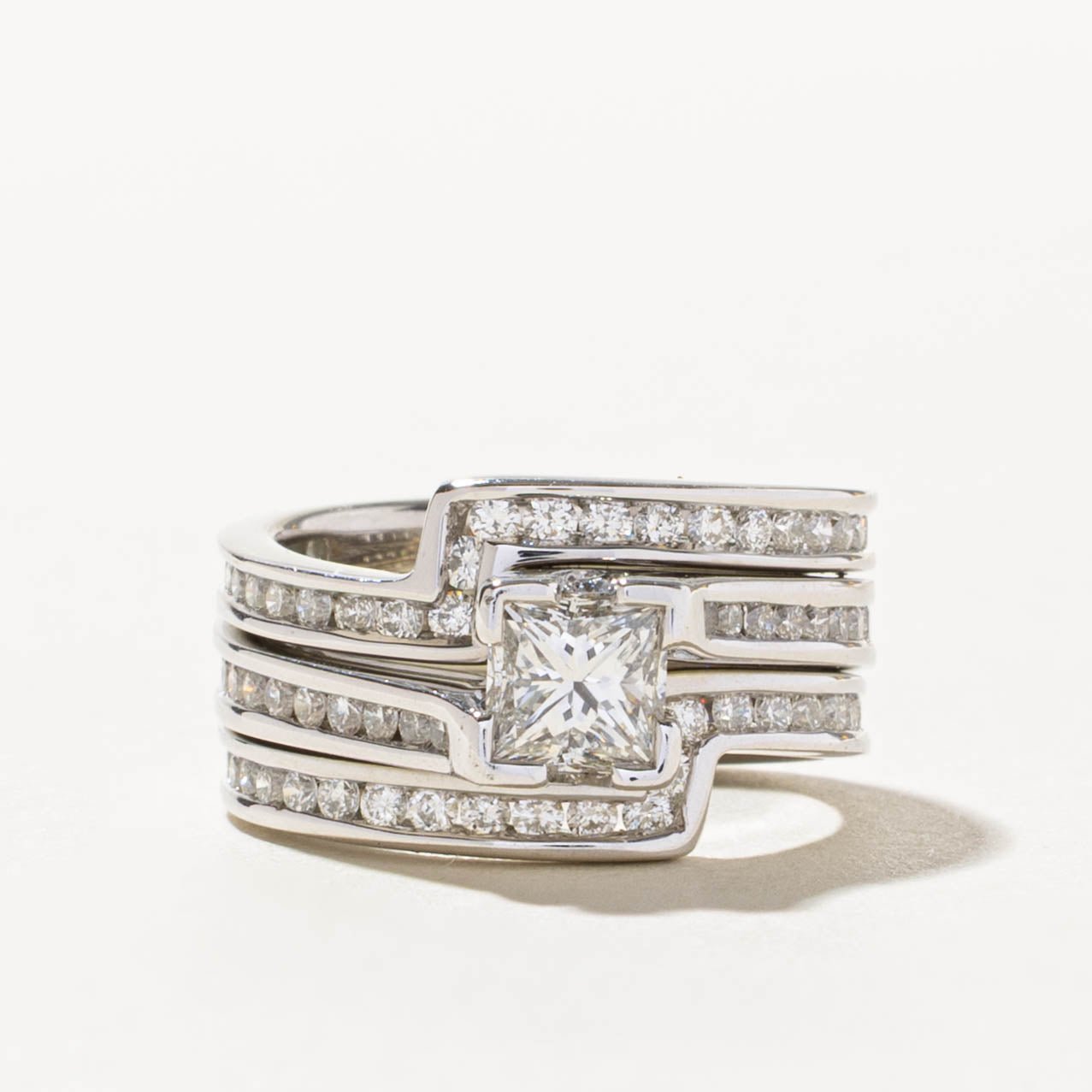 19k GIA Princess Cut Diamond Abstract & Geometric Cocktail Ring | 0.80ct VS1 G, 0.60ctw | SZ 5.5