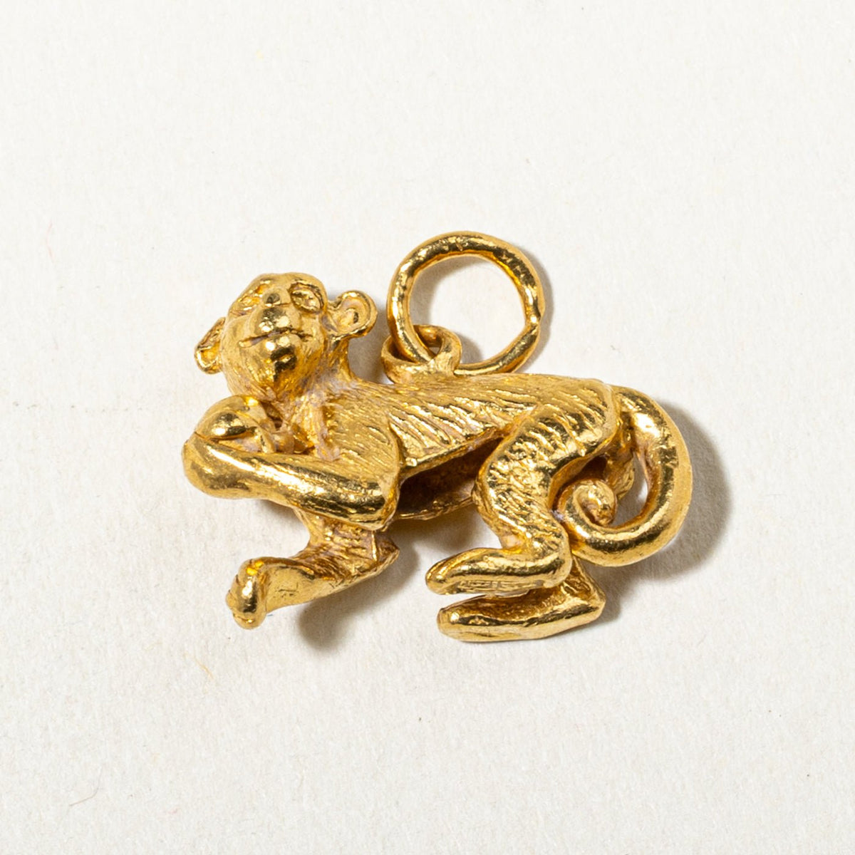 24k Yellow Gold Monkey Charm