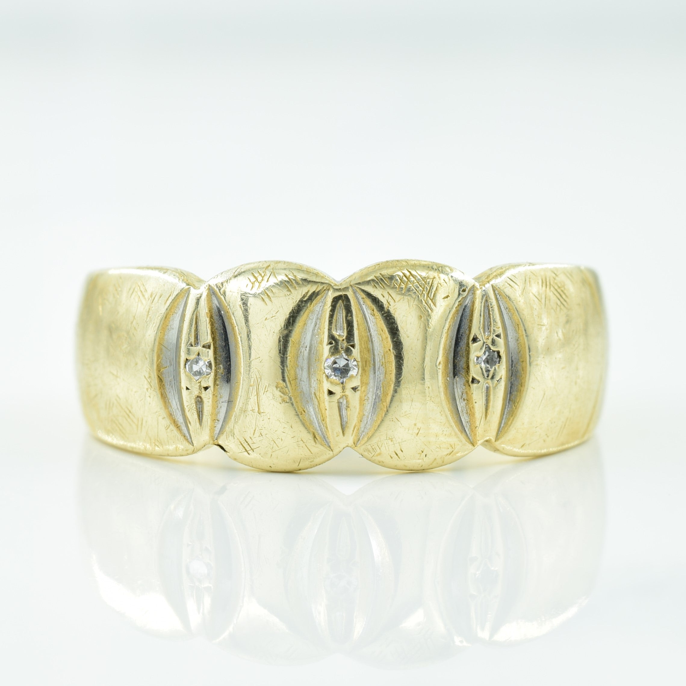 Three Stone Diamond Ring | 0.03ctw | SZ 10 |