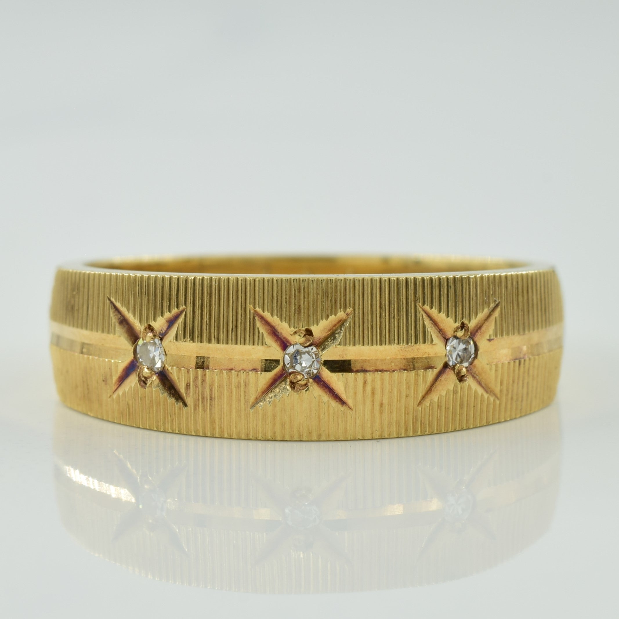 Three Stone Diamond Starburst Ring | 0.05ctw | SZ 9.75 |
