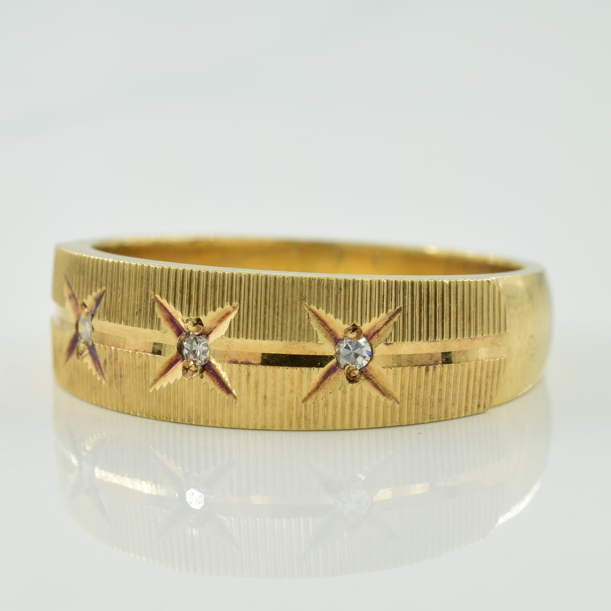 Three Stone Diamond Starburst Ring | 0.05ctw | SZ 9.75 |