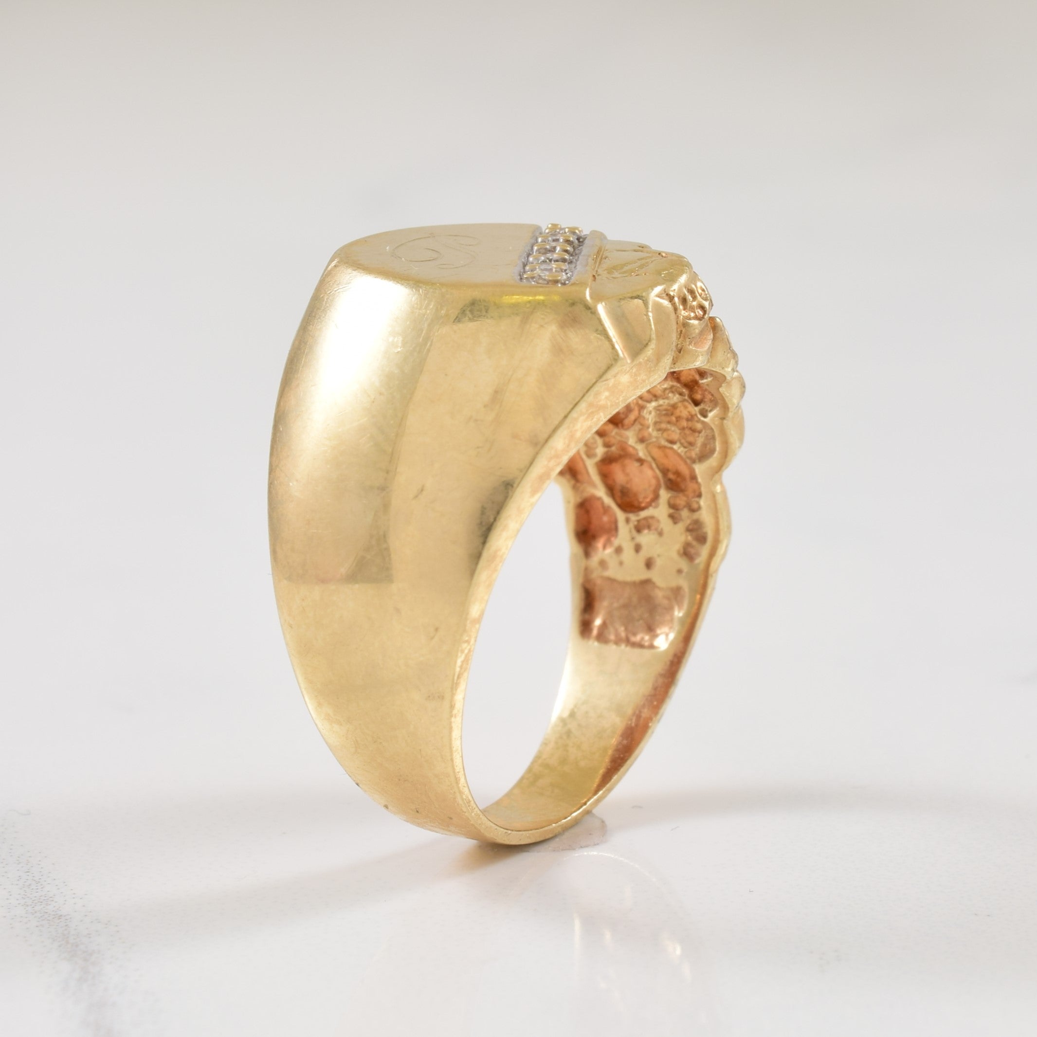 Initial 'P' Diamond Signet Ring | 0.10ctw | SZ 9.5 |