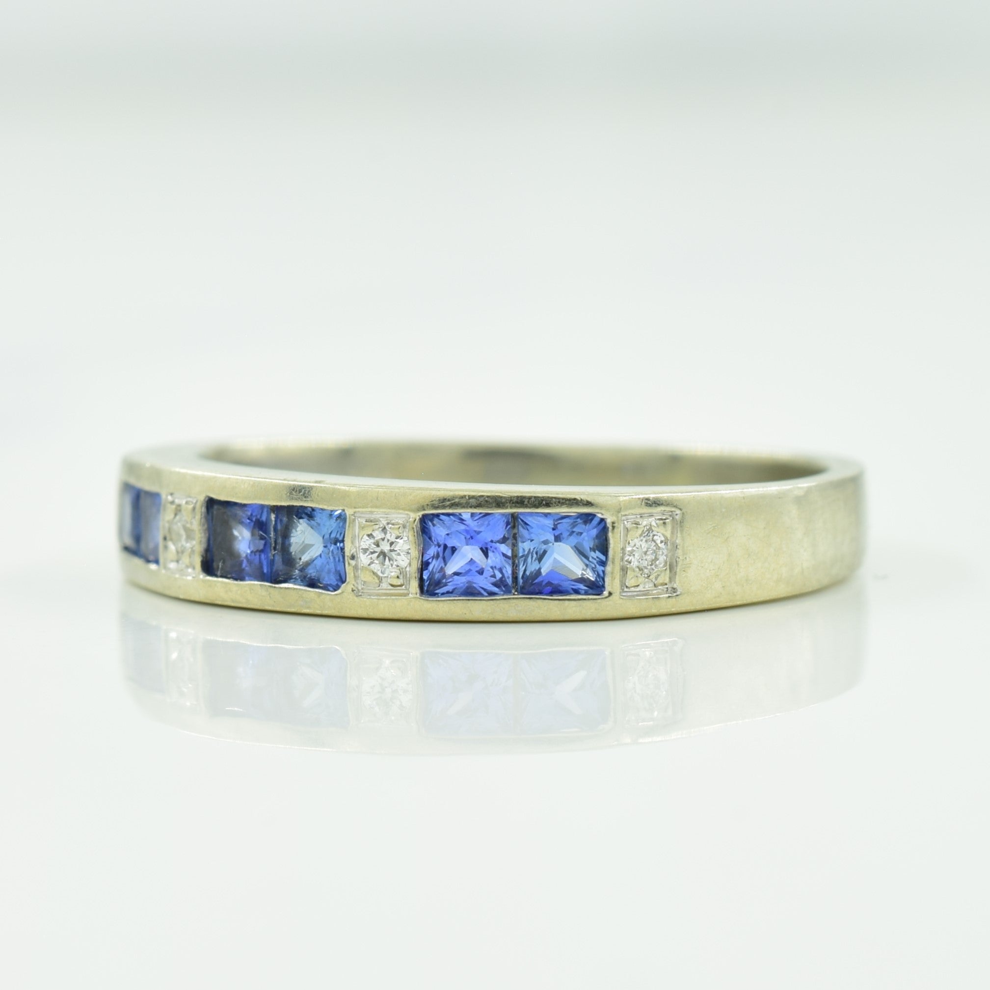 Channel Set Sapphire & Diamond Ring | 0.36ctw, 0.04ctw | SZ 5.25 |
