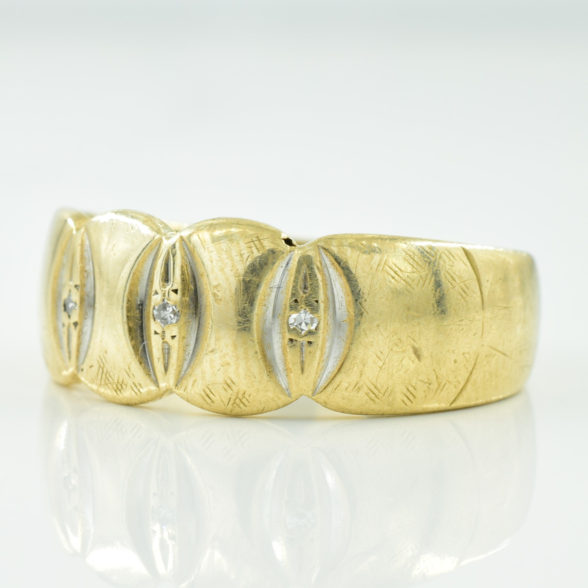 Three Stone Diamond Ring | 0.03ctw | SZ 10 |