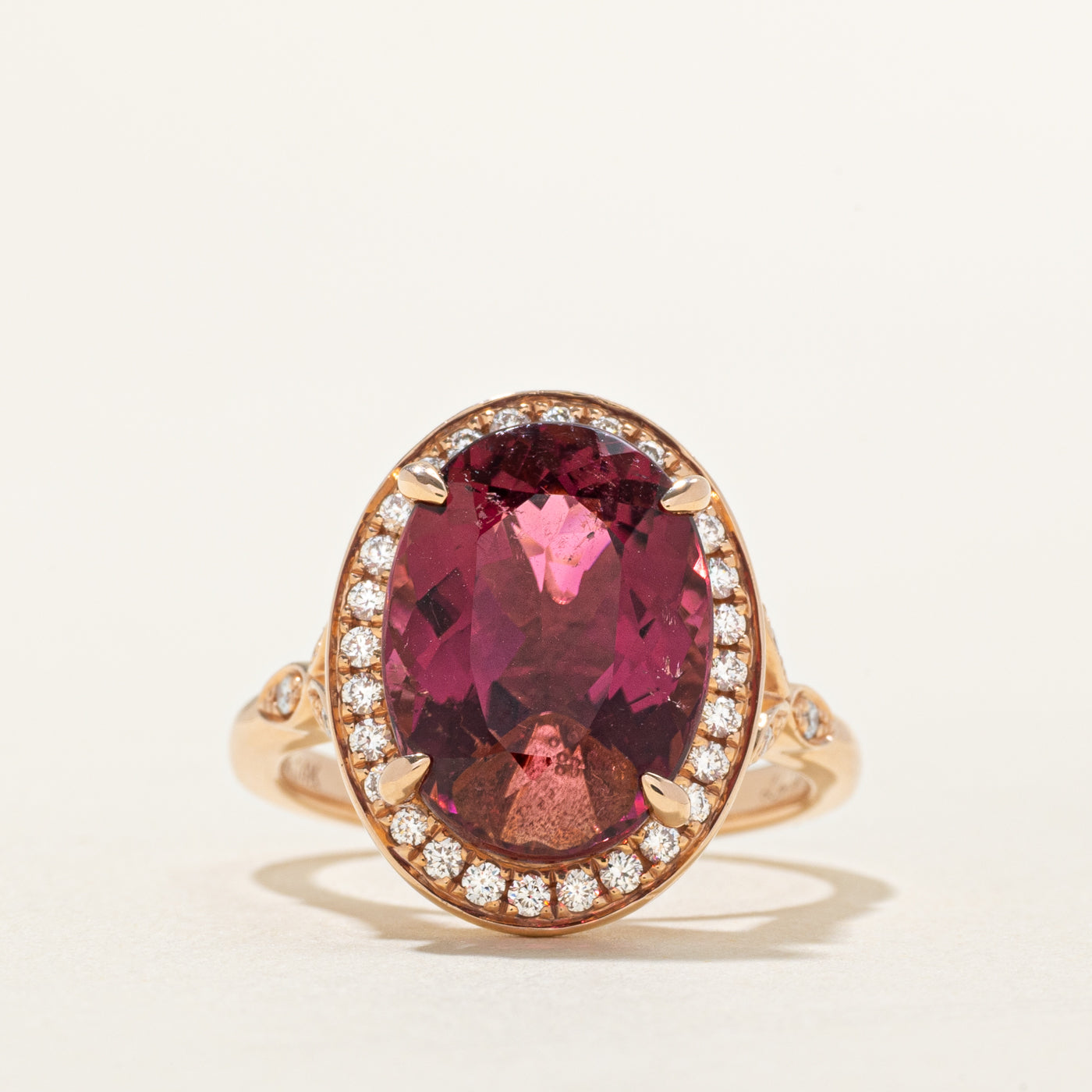 'Noam Carver' Rubellite Tourmaline & Diamond Cocktail Ring | 6.17ct | 0.36ctw | SZ 6.5 |