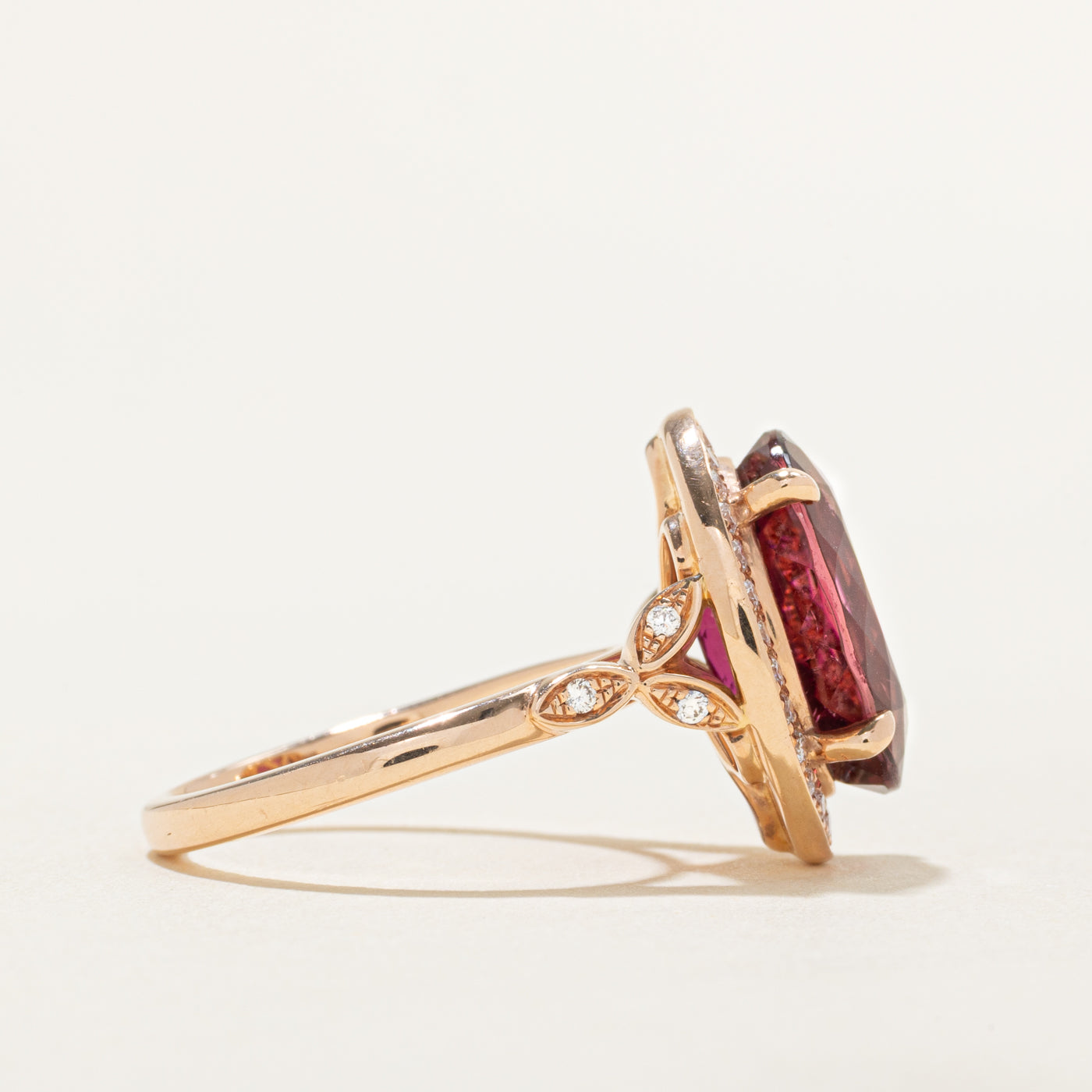 'Noam Carver' Rubellite Tourmaline & Diamond Cocktail Ring | 6.17ct | 0.36ctw | SZ 6.5 |