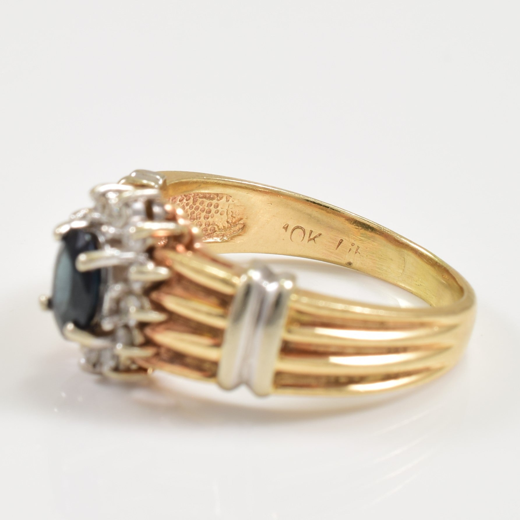 Sapphire & Diamond Halo Set Ring | 0.60ct, 0.14ctw | SZ 7 |