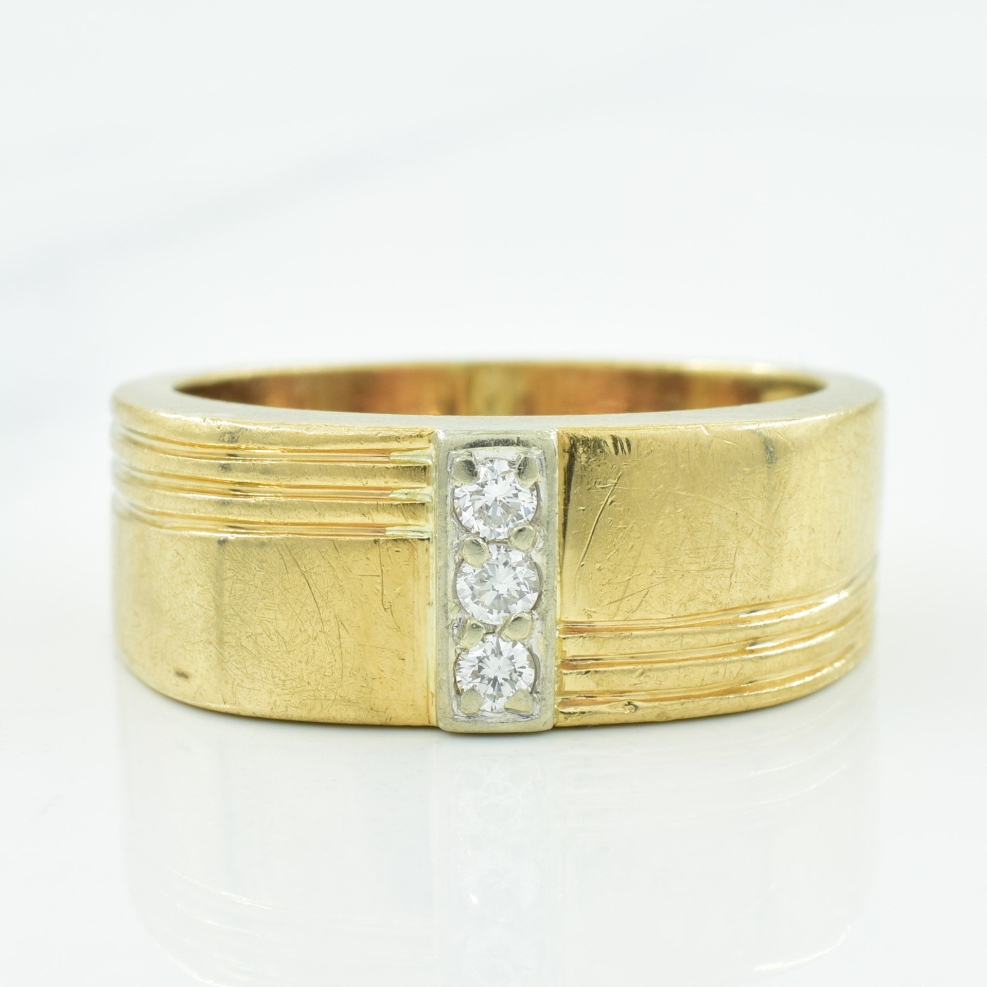 Three Stone Diamond Ring | 0.12ctw | SZ 9 |