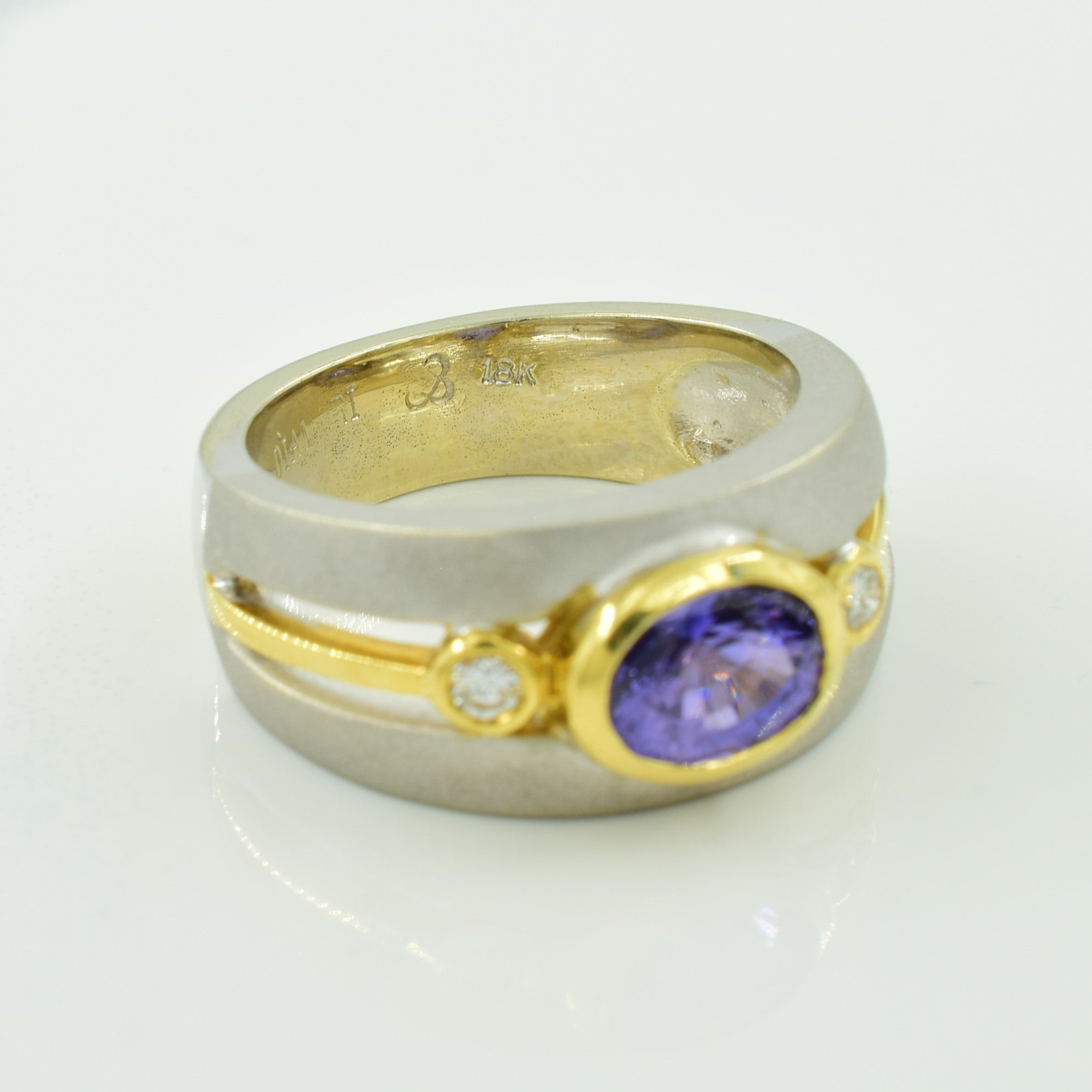 Violet Sapphire & Diamond Ring | 1.50ct, 0.08ctw | SZ 7 |