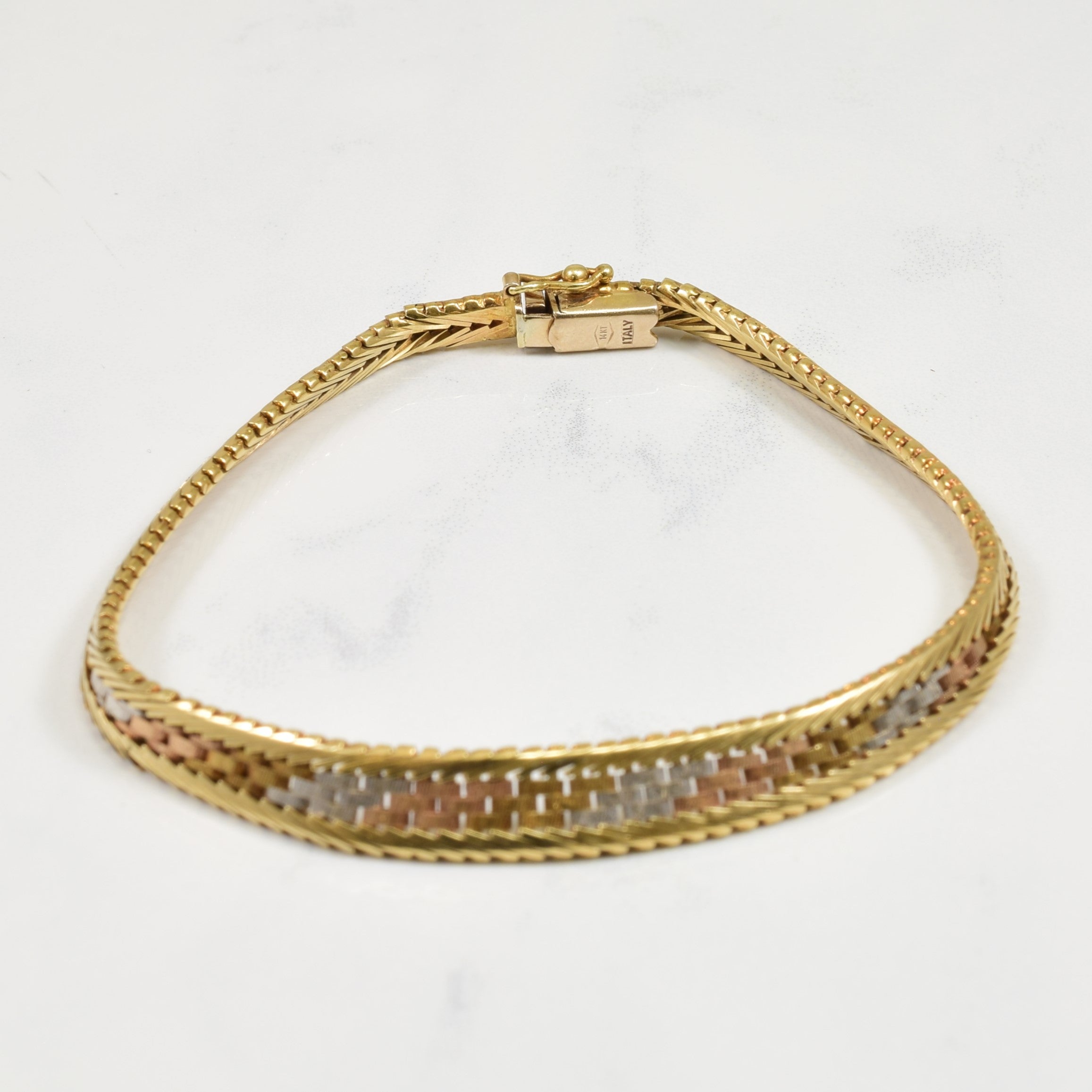 Bracelet en or tricolore 14 carats | 7,5" |