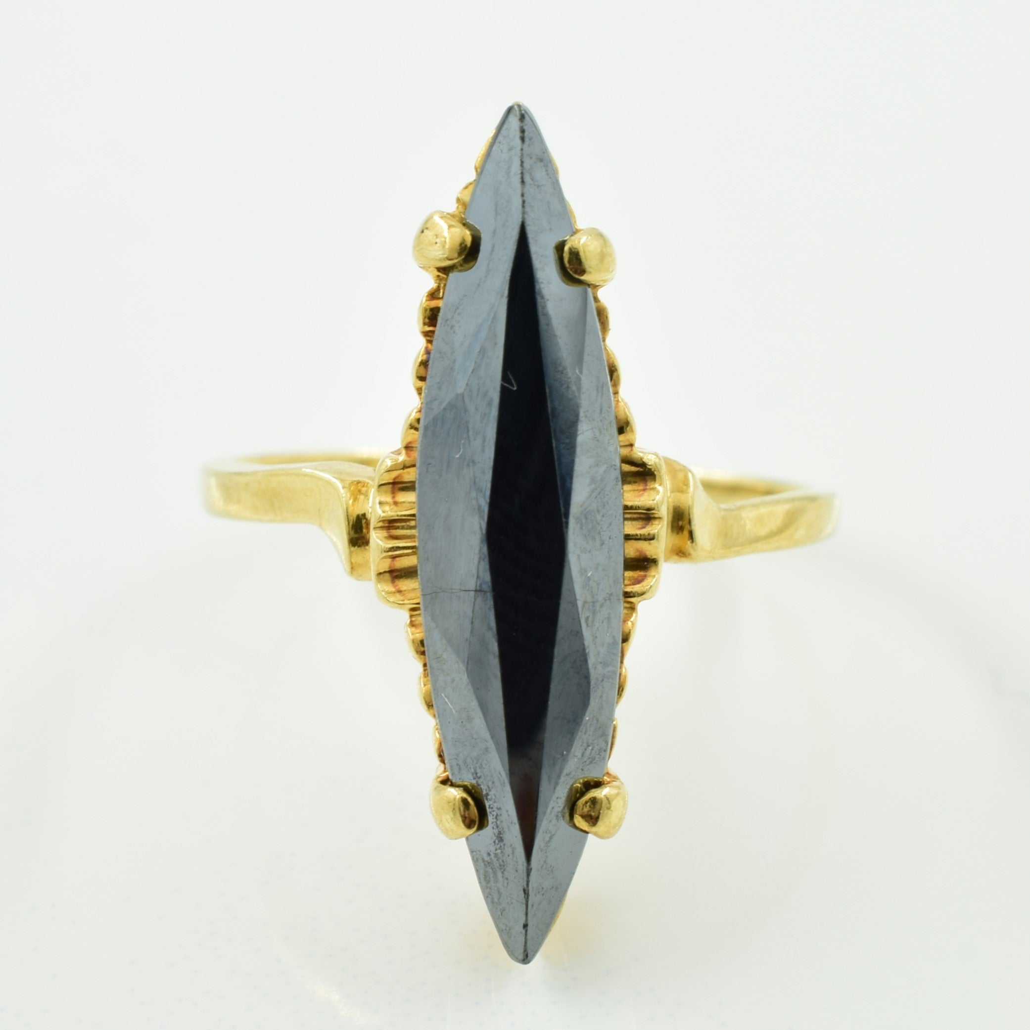 Bague en hématite taille marquise | 4,00 ct | Taille 6,75 |