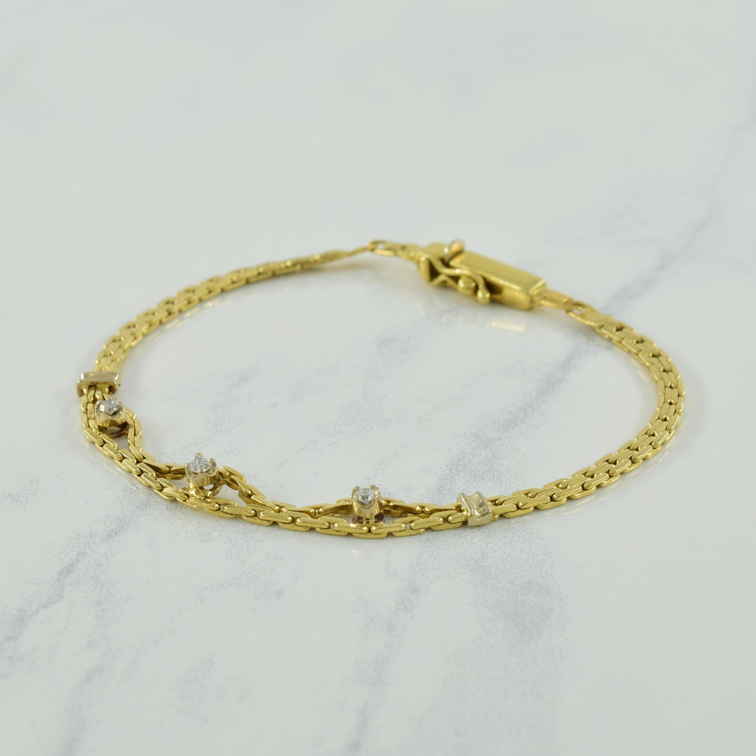 Triple Stone Diamond Bracelet | 0.12ctw | 6.5" |