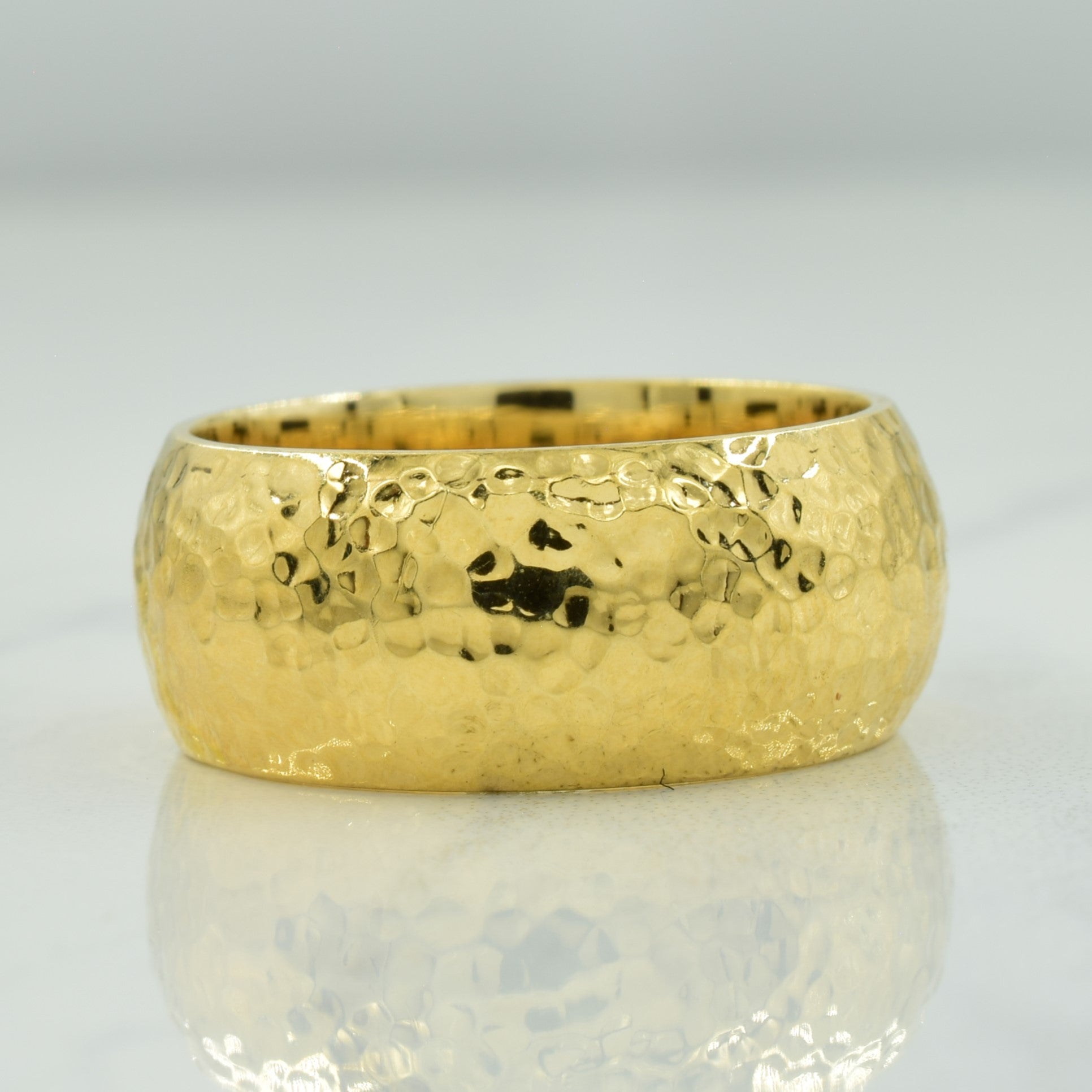 14k Yellow Gold Textured Cigar Band | SZ 10.5 |