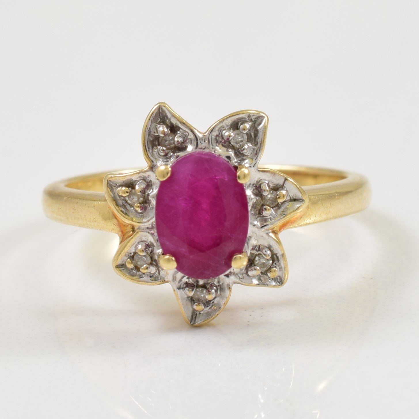 Ruby & Diamond Ring | 1.00ct, 0.03ctw | SZ 6.75 |