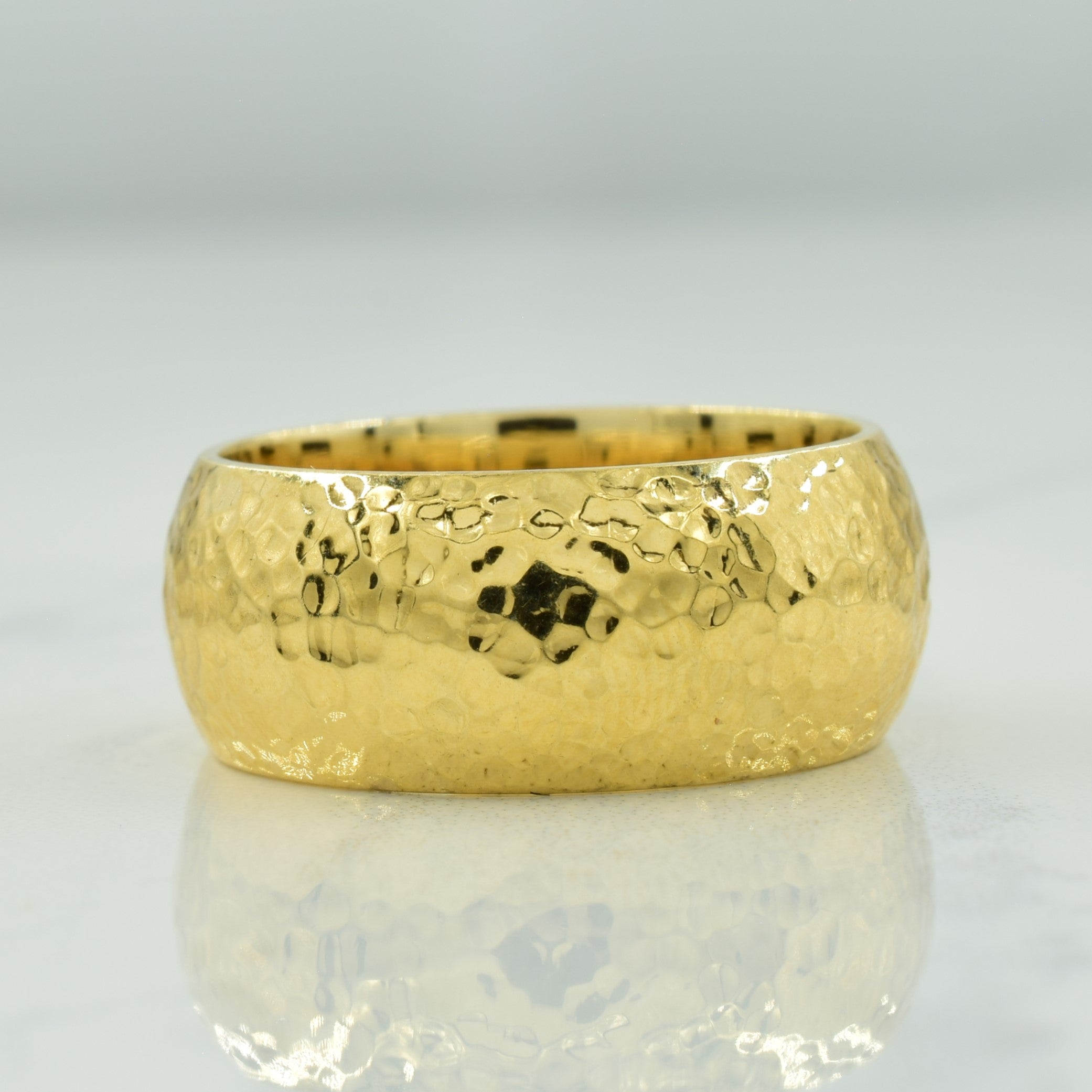 14k Yellow Gold Textured Cigar Band | SZ 10.5 |