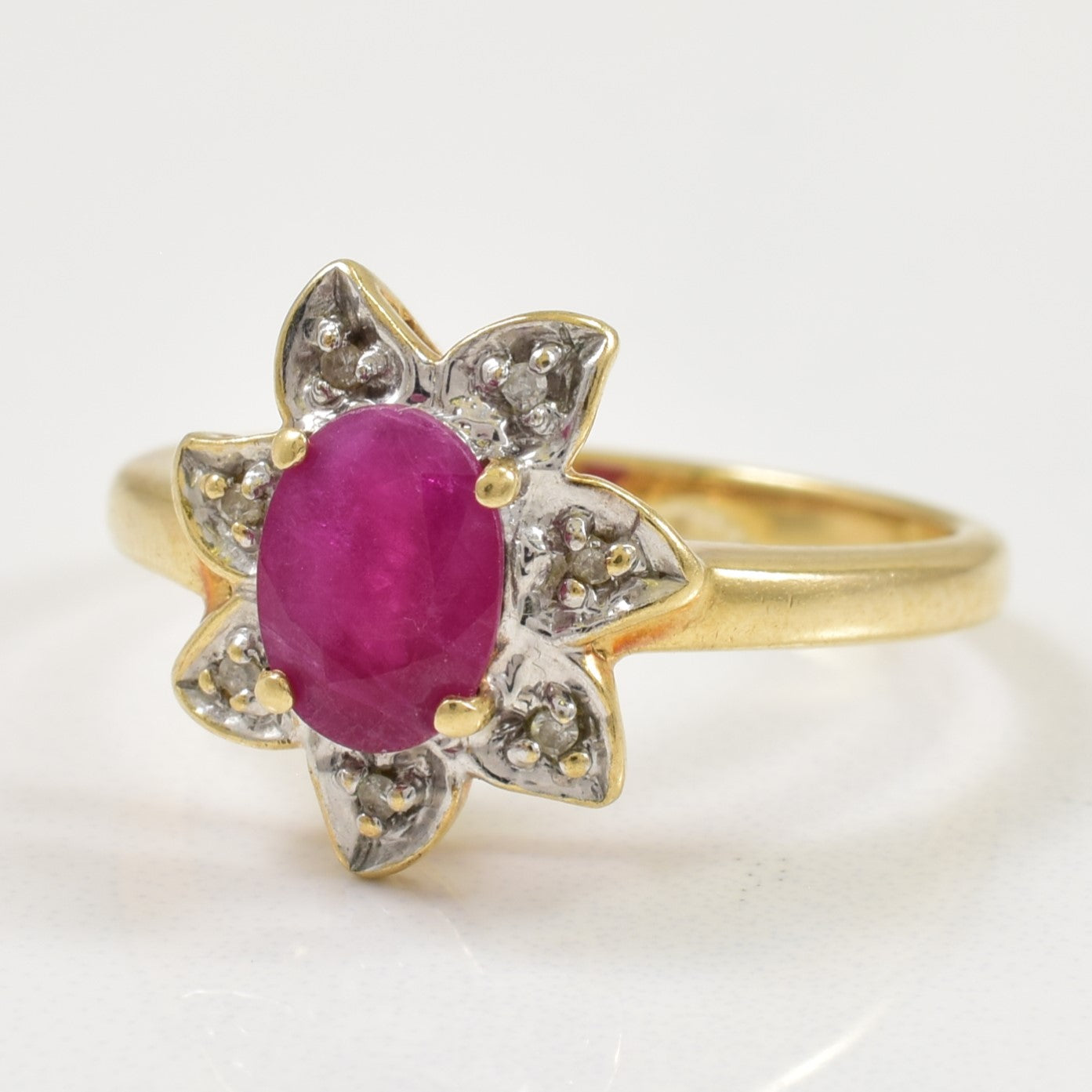 Ruby & Diamond Ring | 1.00ct, 0.03ctw | SZ 6.75 |