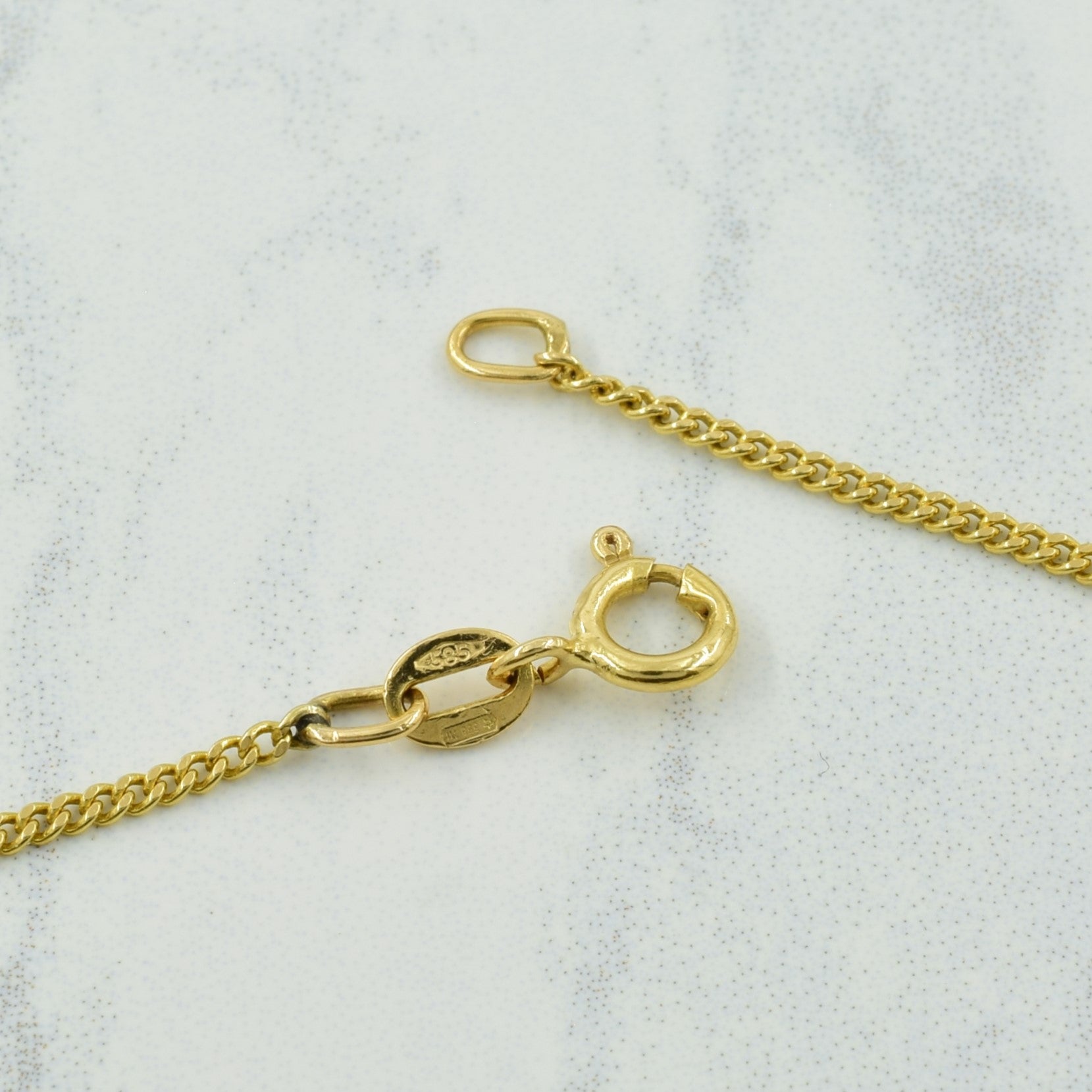 14k Yellow Gold Italian Hallmark Curb Chain | 15.75" |