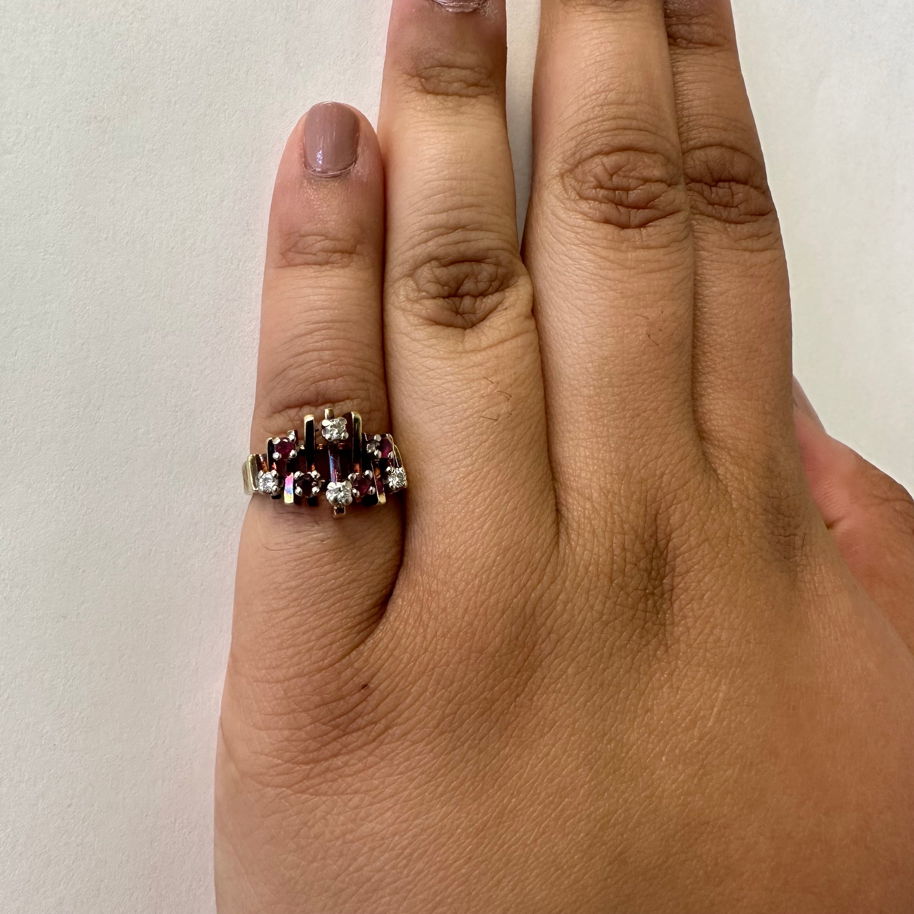 Ruby & Diamond Ring | 0.09ctw, 0.08ctw | SZ 5 |