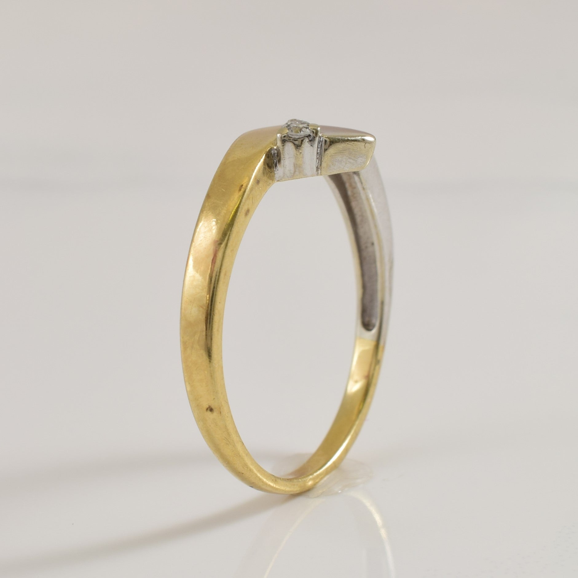 Two Tone Diamond Bypass Ring | 0.02ct | SZ 7 |