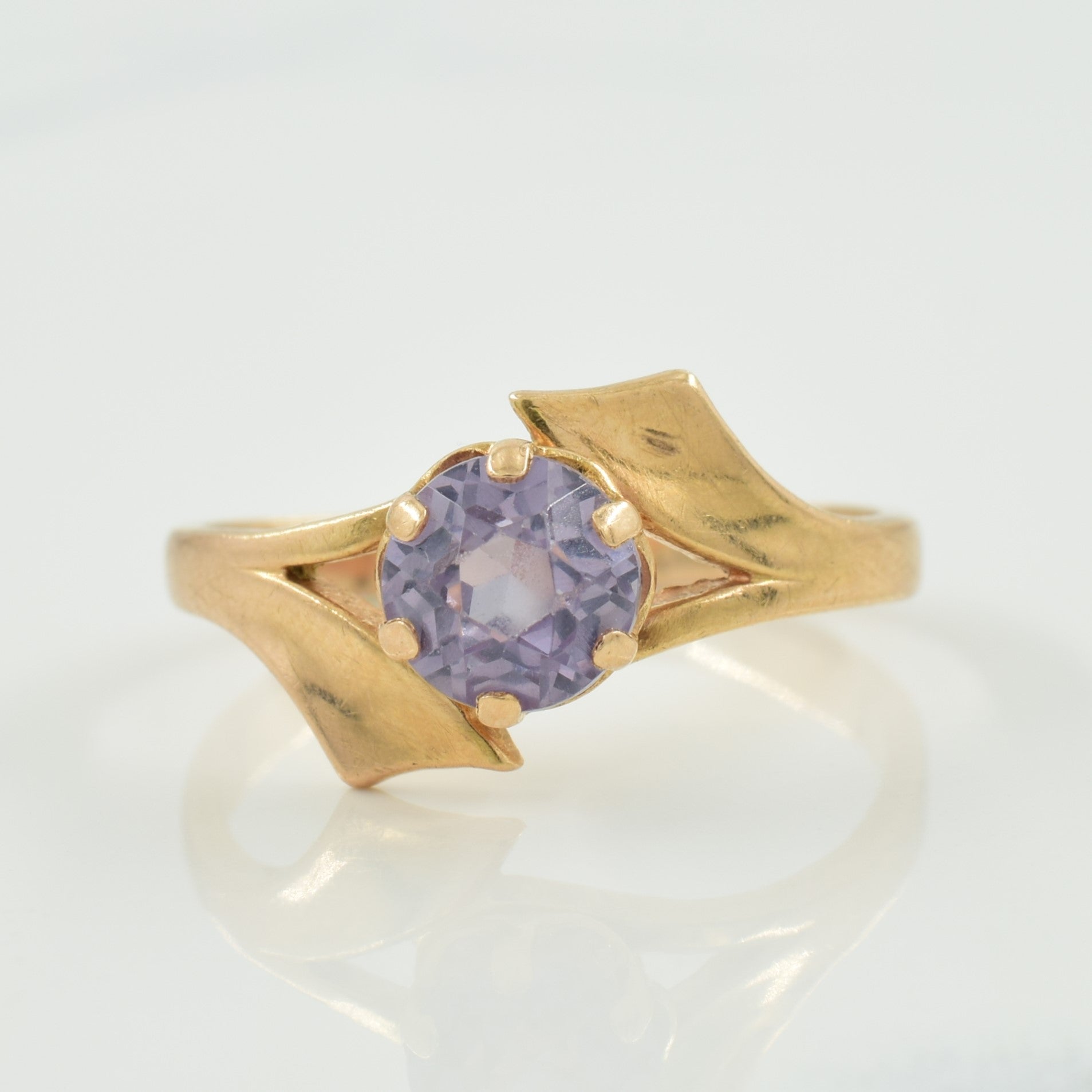 Bague en saphir synthétique à changement de couleur Kiev 1989 | 1,00 ct | Taille 7,25 |